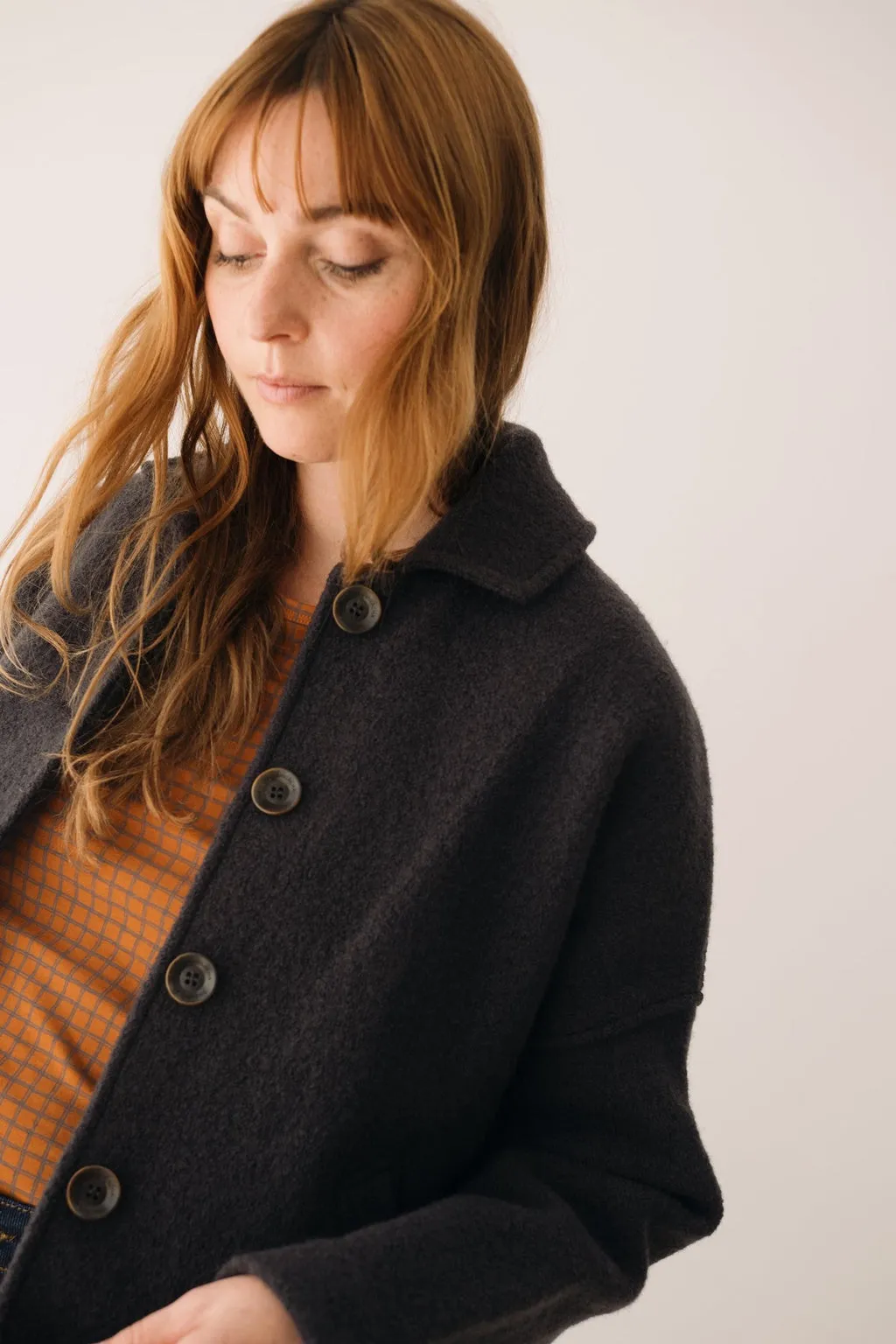 Merino Wool Short Coat in Grey sold by Ivalo.com product image thumbnail 3