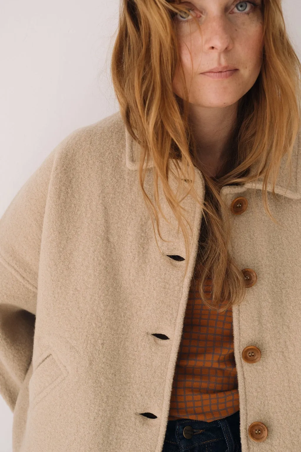 Merino Wool Short Coat in Beige sold by Ivalo.com product image thumbnail 3