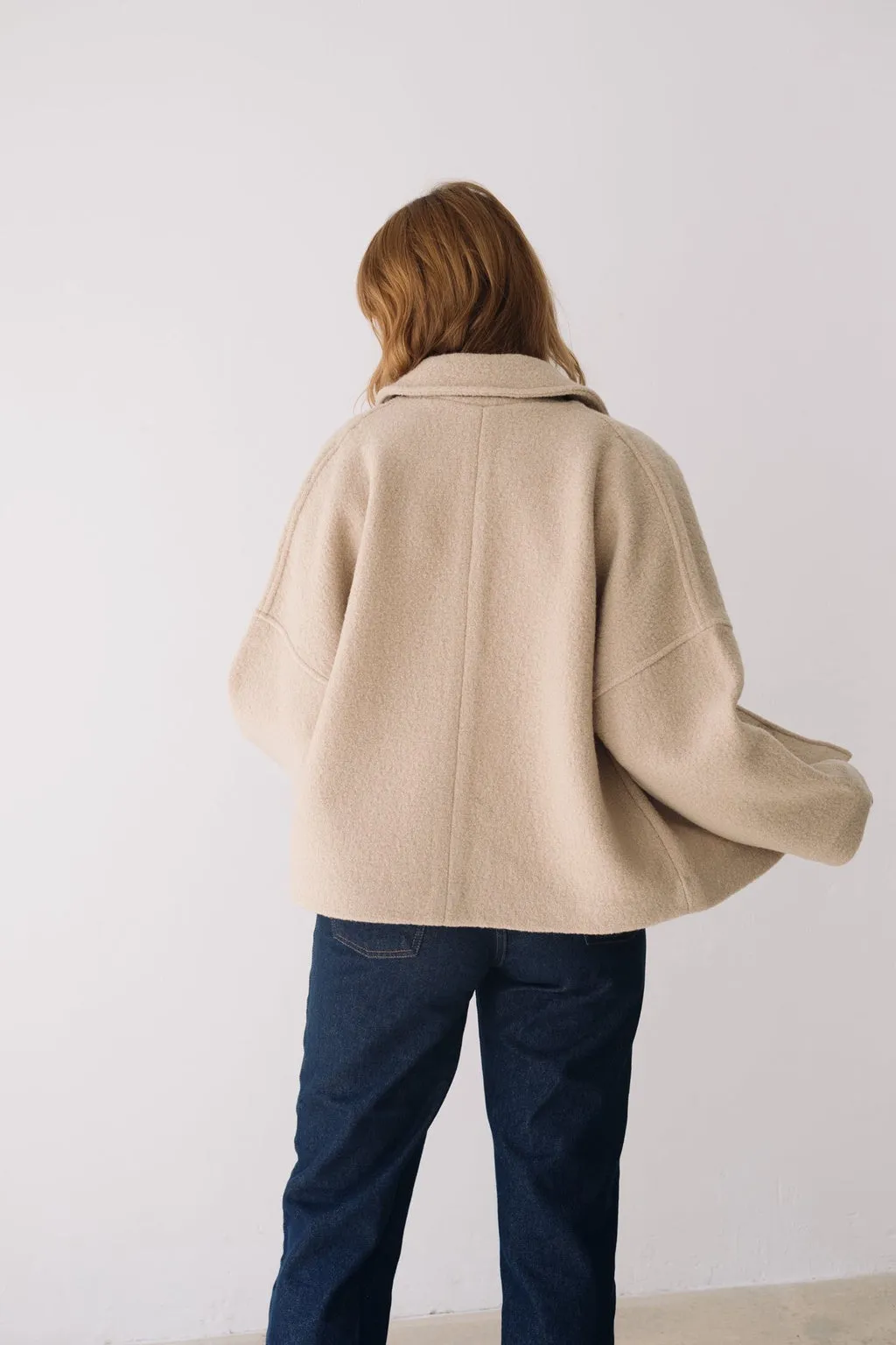 Merino Wool Short Coat in Beige sold by Ivalo.com product image thumbnail 2