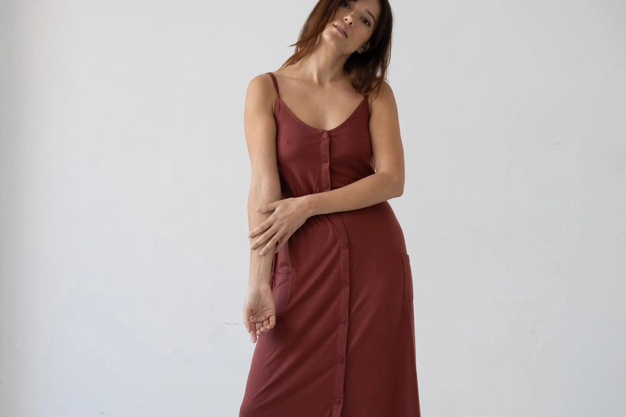 Hiara TENCEL™ Midi Dress in Red sold by Ivalo.com product image thumbnail 4