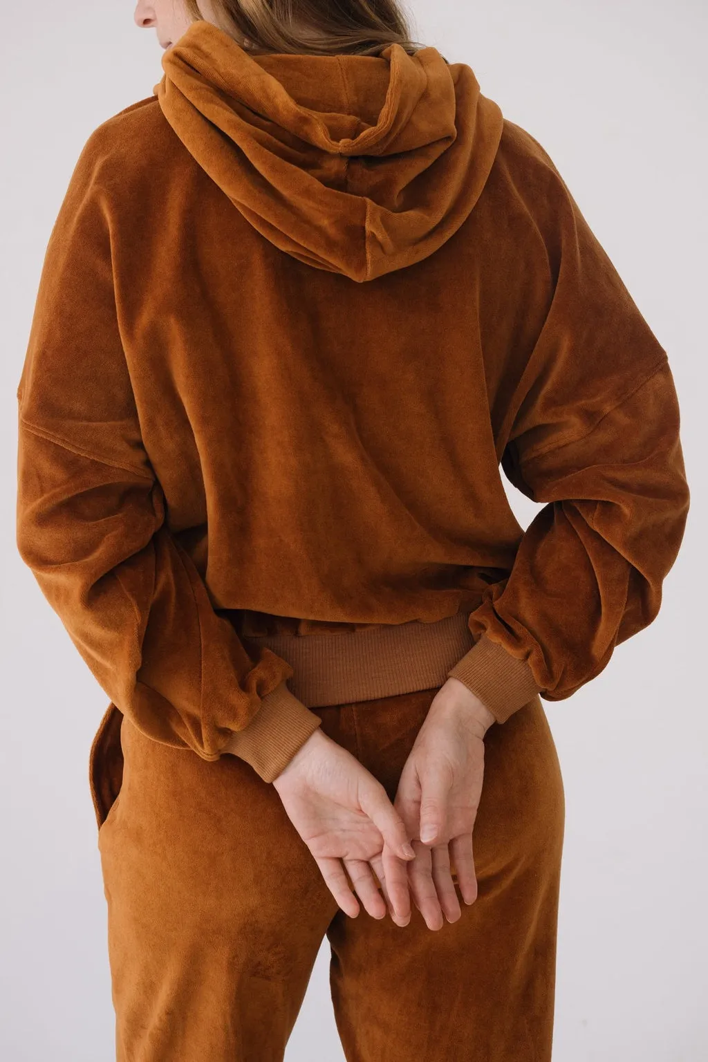 Organic Velvet Hoodie in Terracota sold by Ivalo.com product image thumbnail 2