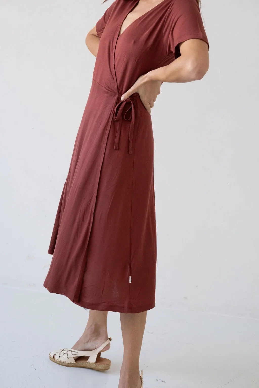 Helen TENCEL™ Wrap Dress in Red sold by Ivalo.com product image thumbnail 4