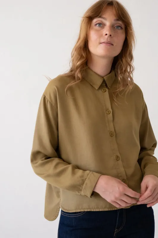 Tait Oversized Shirt 100% TENCEL™ in Mustard sold by Ivalo.com