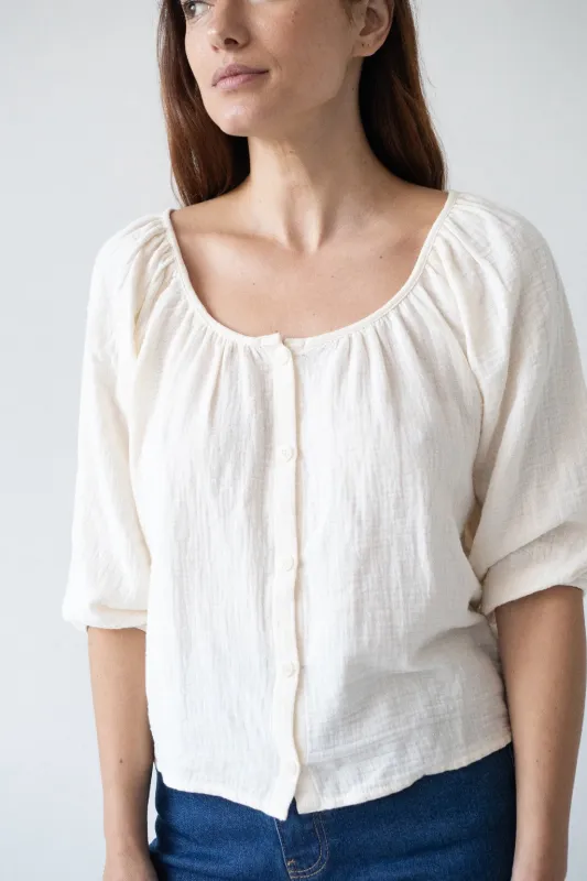 Blanche Beige Muslin Top sold by Ivalo.com