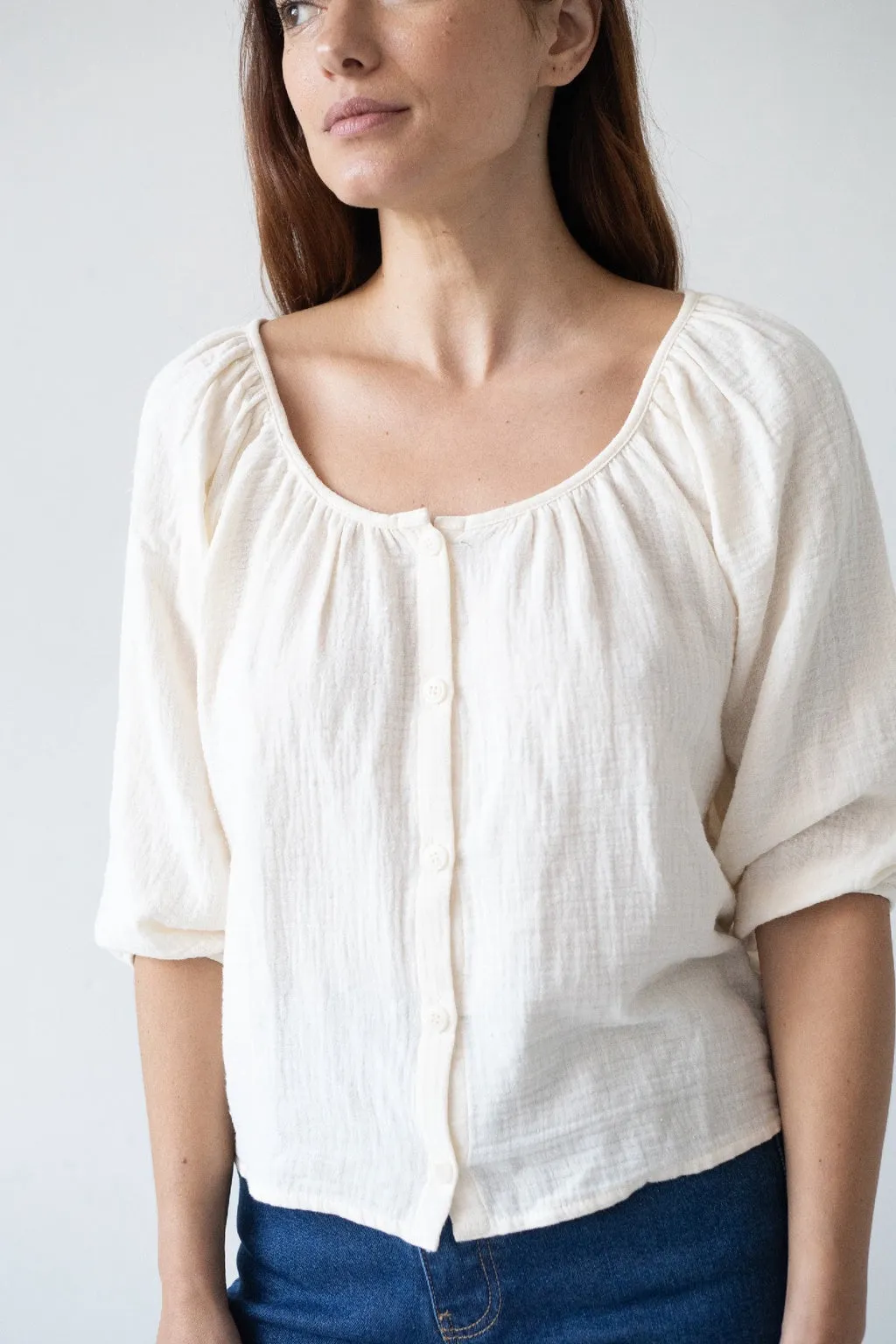 Blanche Beige Muslin Top sold by Ivalo.com