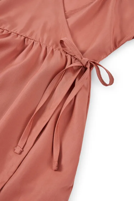 Hannia TENCEL™ Wrap Dress in Pink sold by Ivalo.com