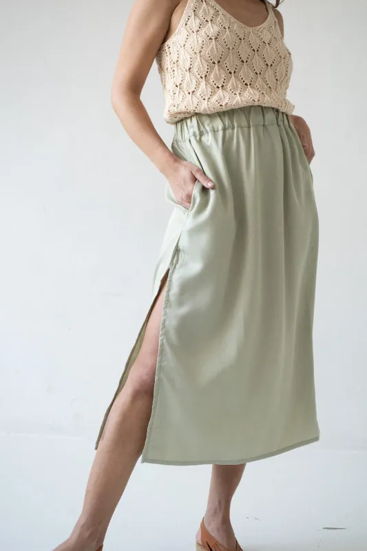 Halia TENCEL™ Midi Skirt in Green sold by Ivalo.com