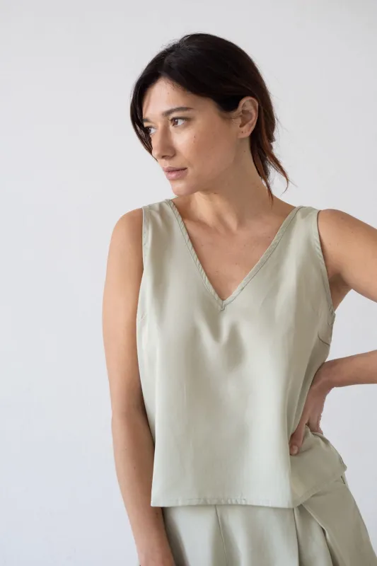 Holly TENCEL™ Strap Top in Green sold by Ivalo.com