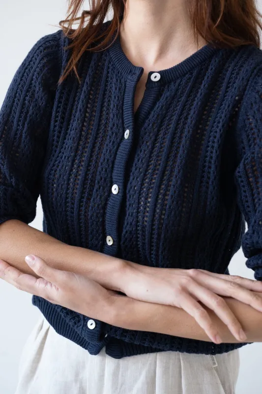 Openwork Cardigan Blue sold by Ivalo.com