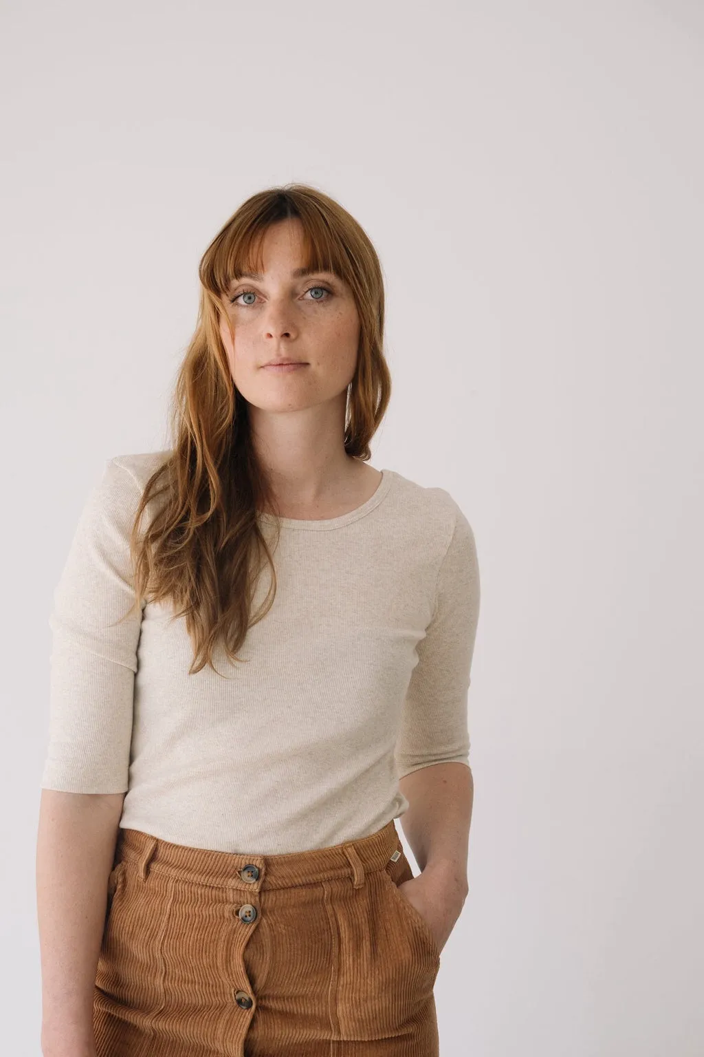 Organic Boat Neckline Ribbed Top in White sold by Ivalo.com product image thumbnail 2