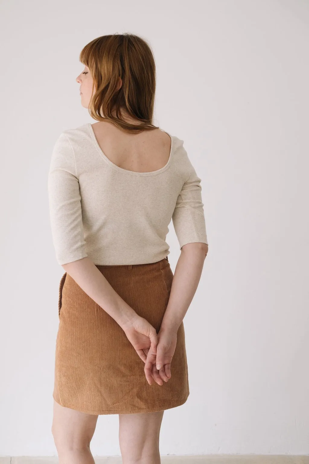 Organic Boat Neckline Ribbed Top in White sold by Ivalo.com product image thumbnail 3