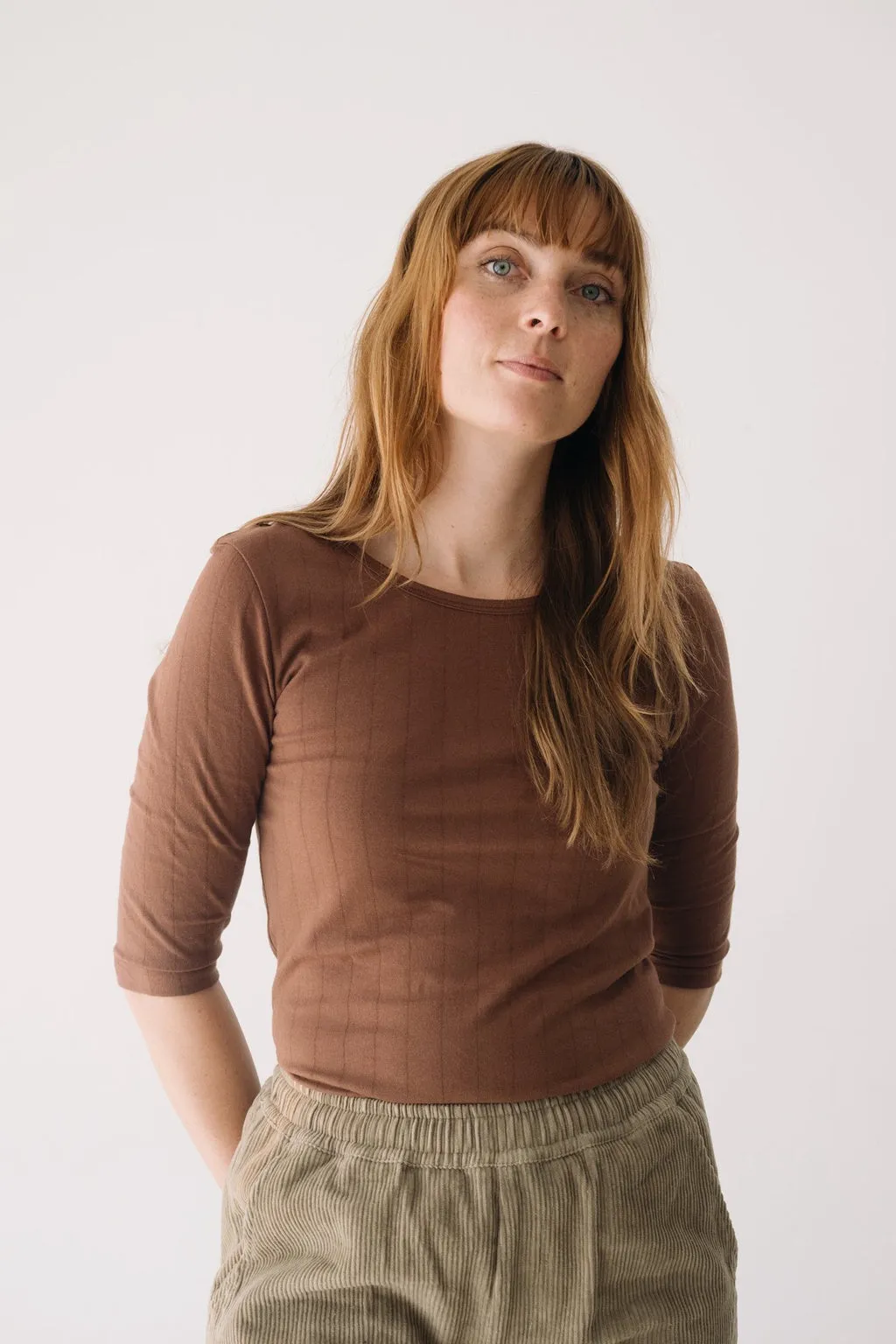 Organic Boat Neck Jersey Top in Brown sold by Ivalo.com product image thumbnail 3