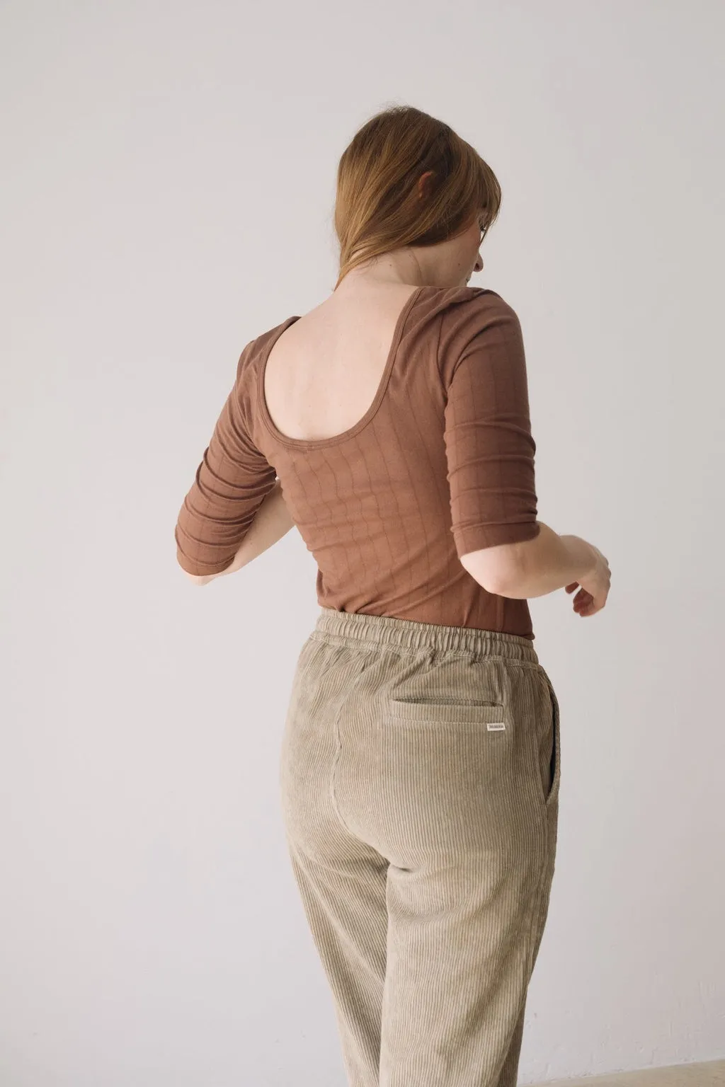 Organic Boat Neck Jersey Top in Brown sold by Ivalo.com product image thumbnail 2