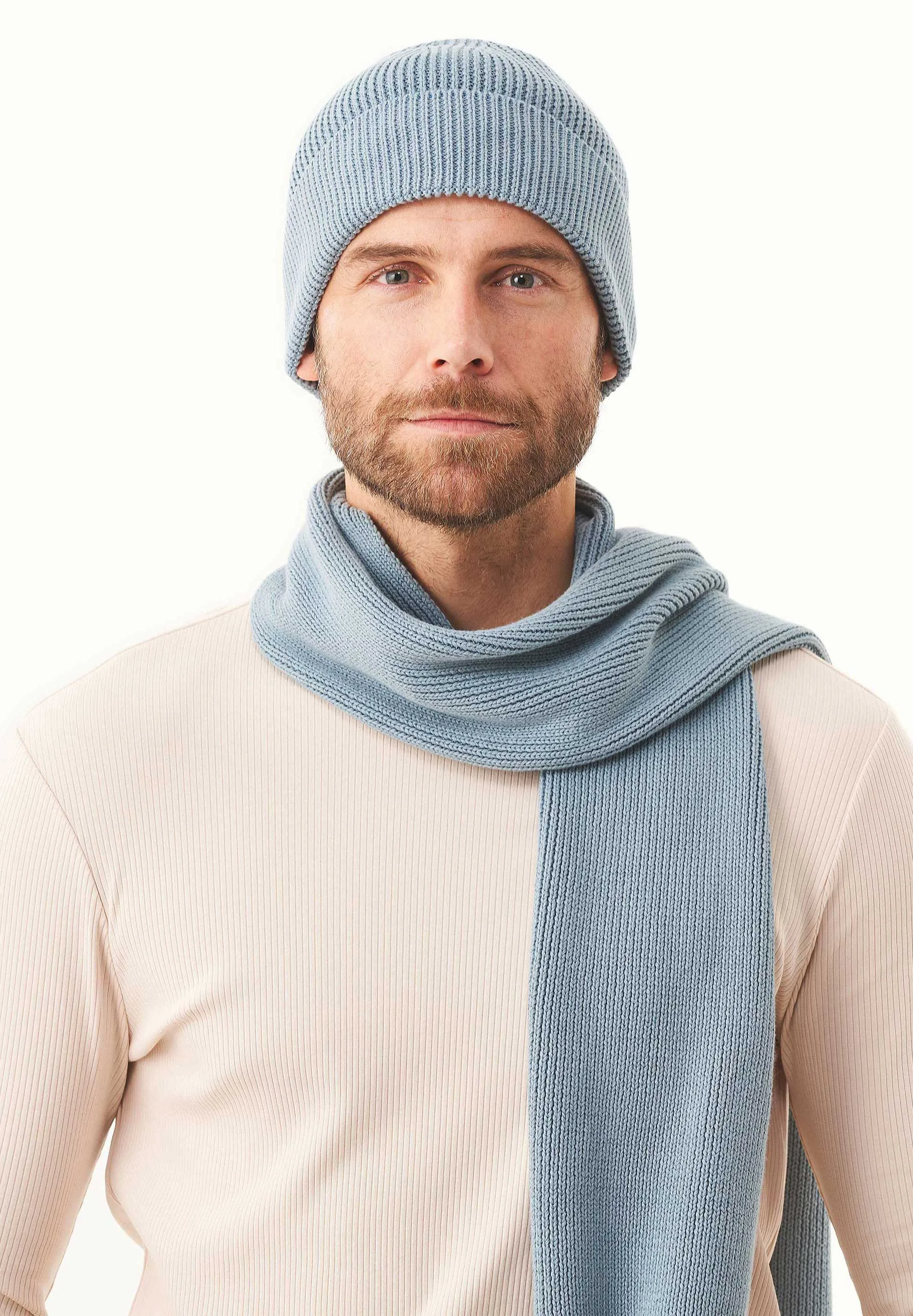 Knitted Organic Cotton Scarf Dusty Blue sold by Ivalo.com product image thumbnail 4