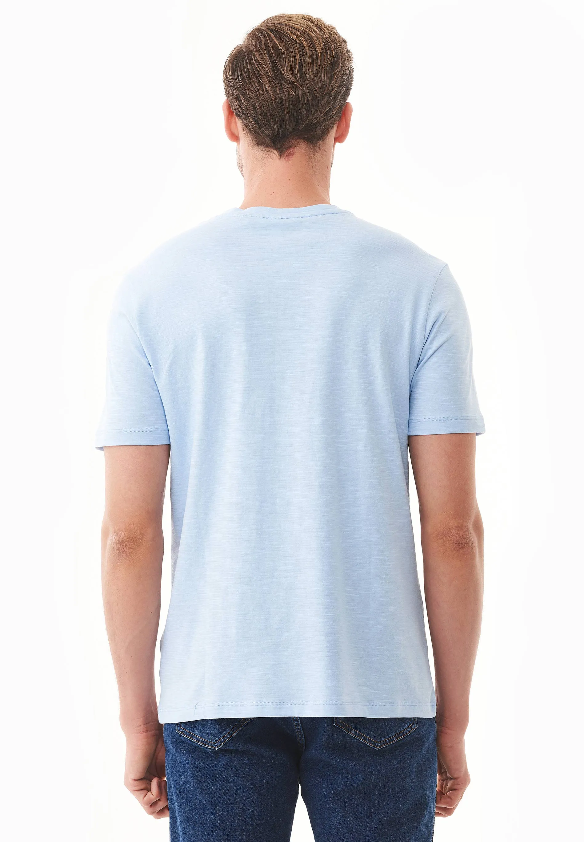 Men's Basic V-Neck T-Shirt Powder Blue sold by Ivalo.com product image thumbnail 2
