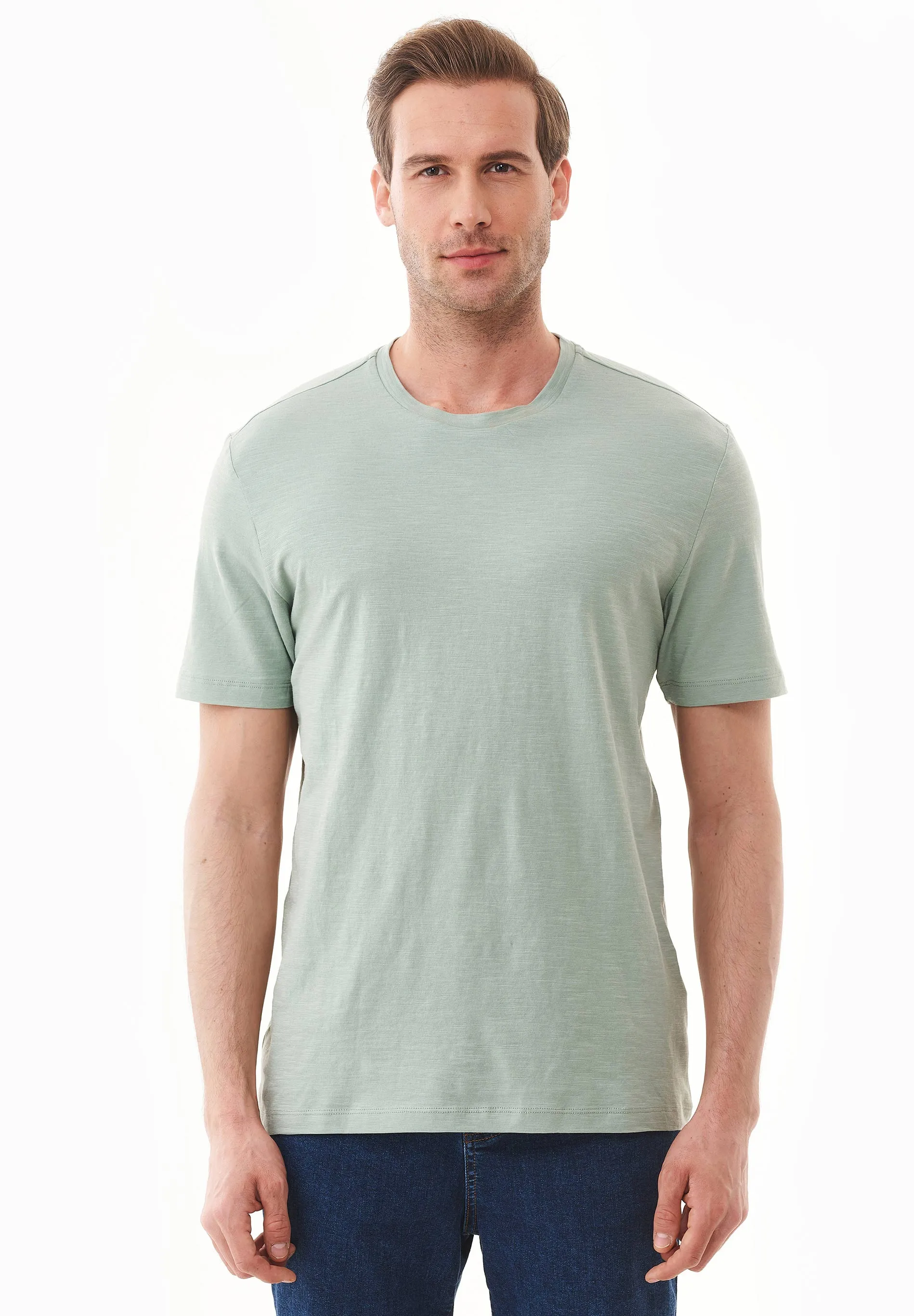 Men's Basic Round Neck T-Shirt Water Green sold by Ivalo.com product image thumbnail 5