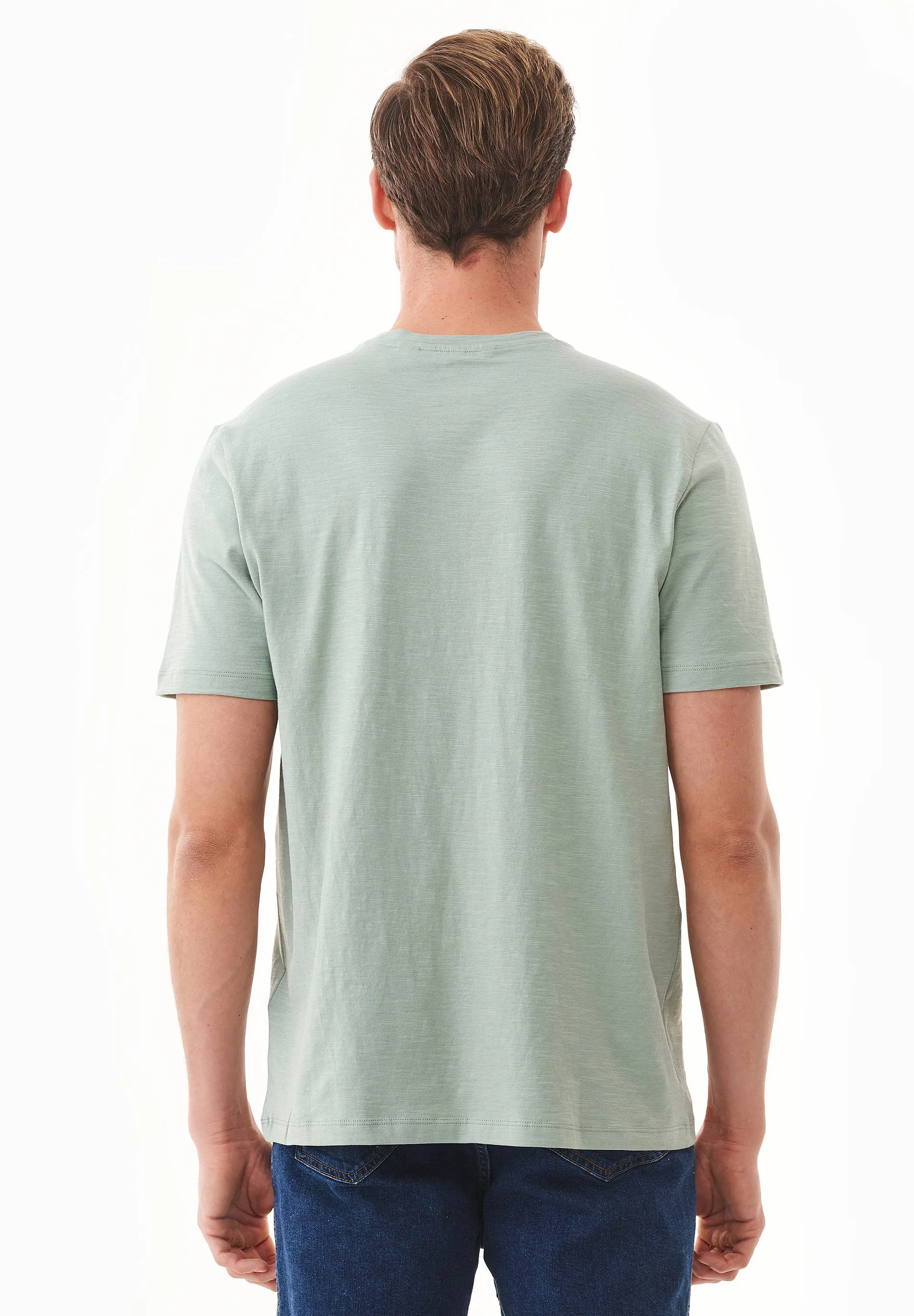 Men's Basic Round Neck T-Shirt Water Green sold by Ivalo.com product image thumbnail 2