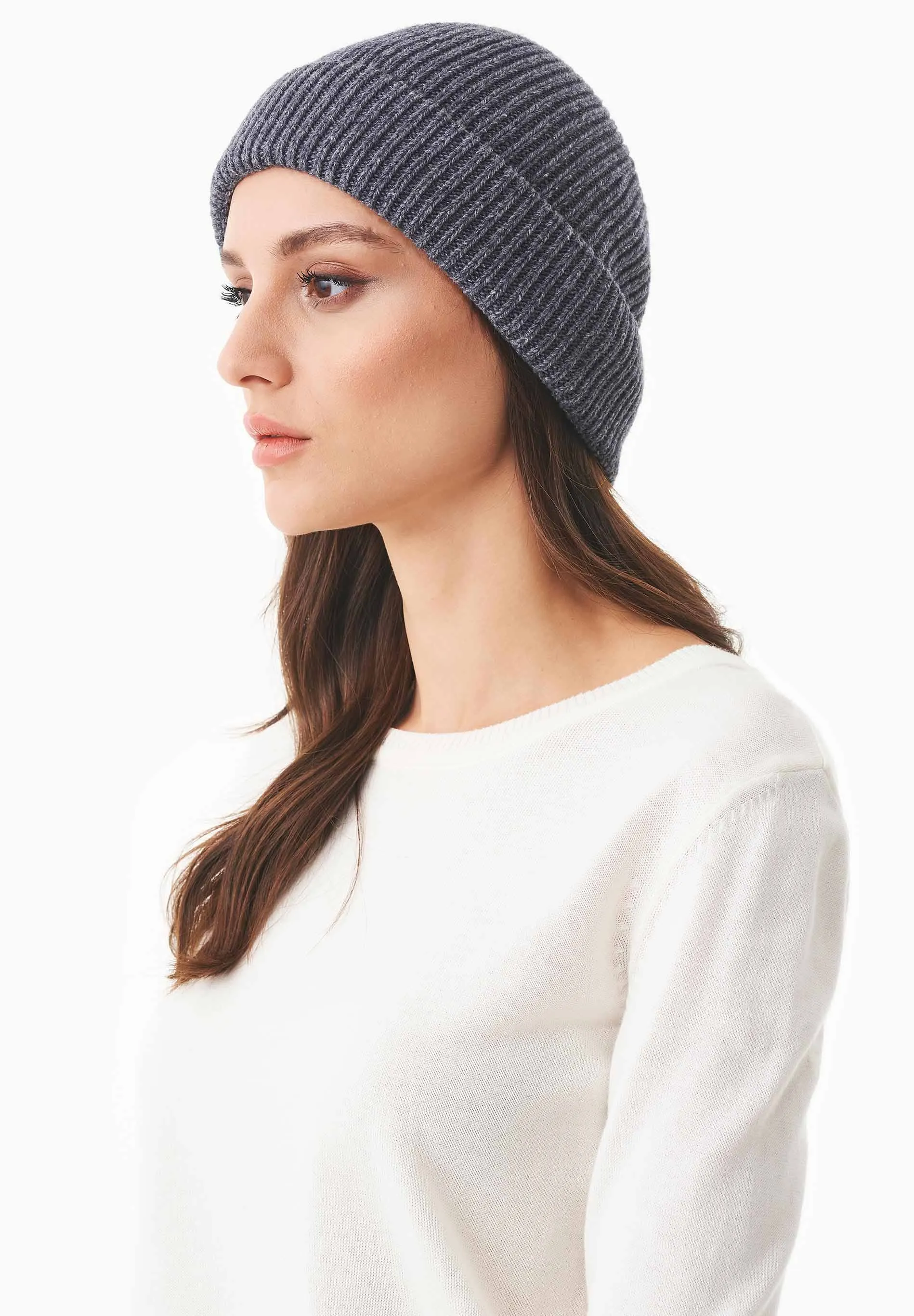 Ribbed Merino Wool Blend Beanie Antracite sold by Ivalo.com product image thumbnail 2