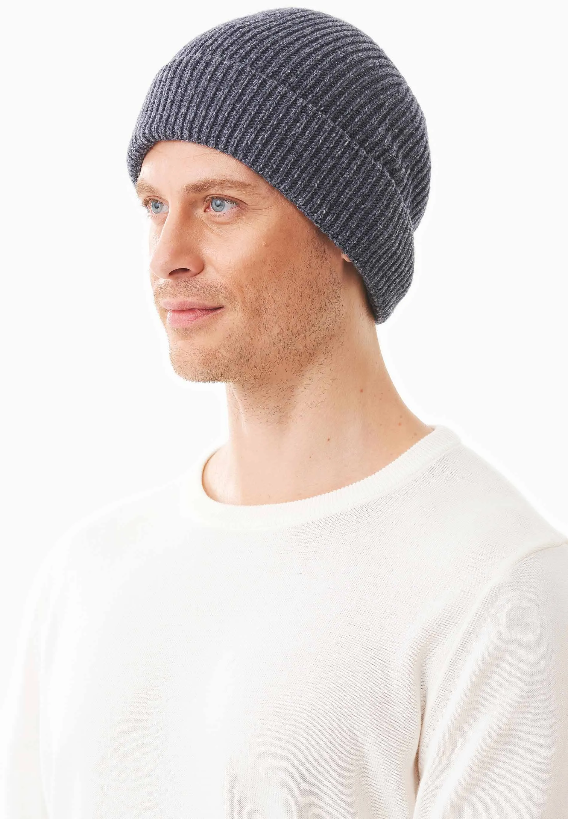 Ribbed Merino Wool Blend Beanie Antracite sold by Ivalo.com product image thumbnail 4