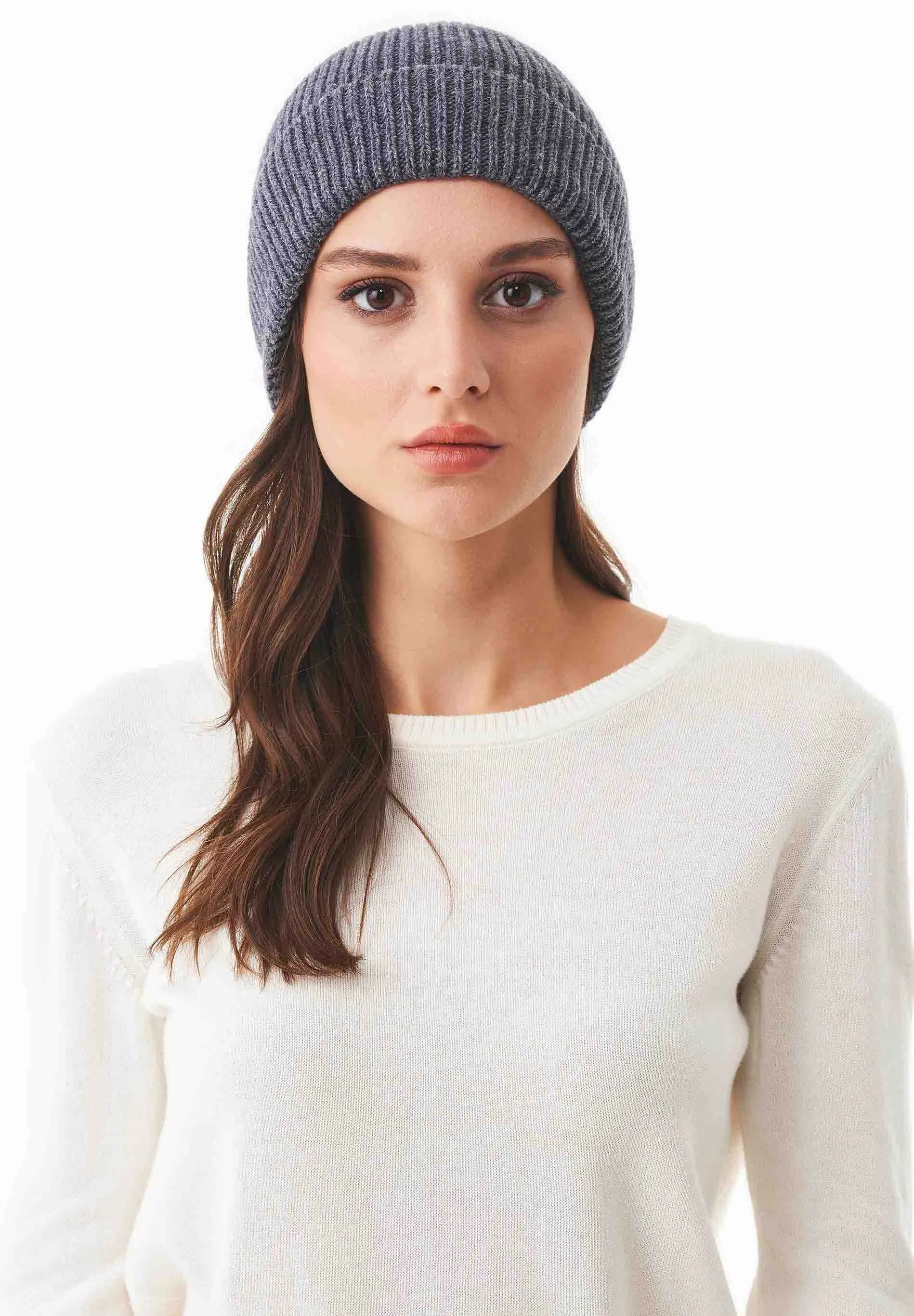 Ribbed Merino Wool Blend Beanie Antracite sold by Ivalo.com product image thumbnail 3