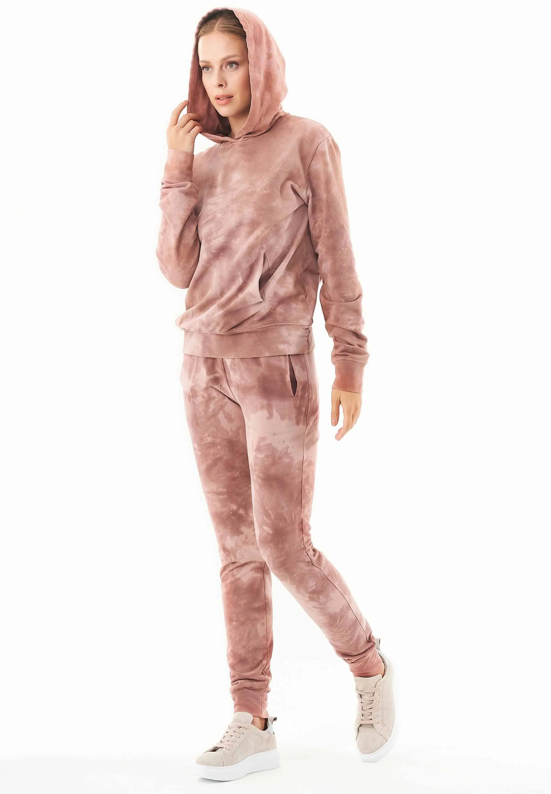 Tie-Dye Organic Cotton Hoodie Misty Rose sold by Ivalo.com product image thumbnail 4