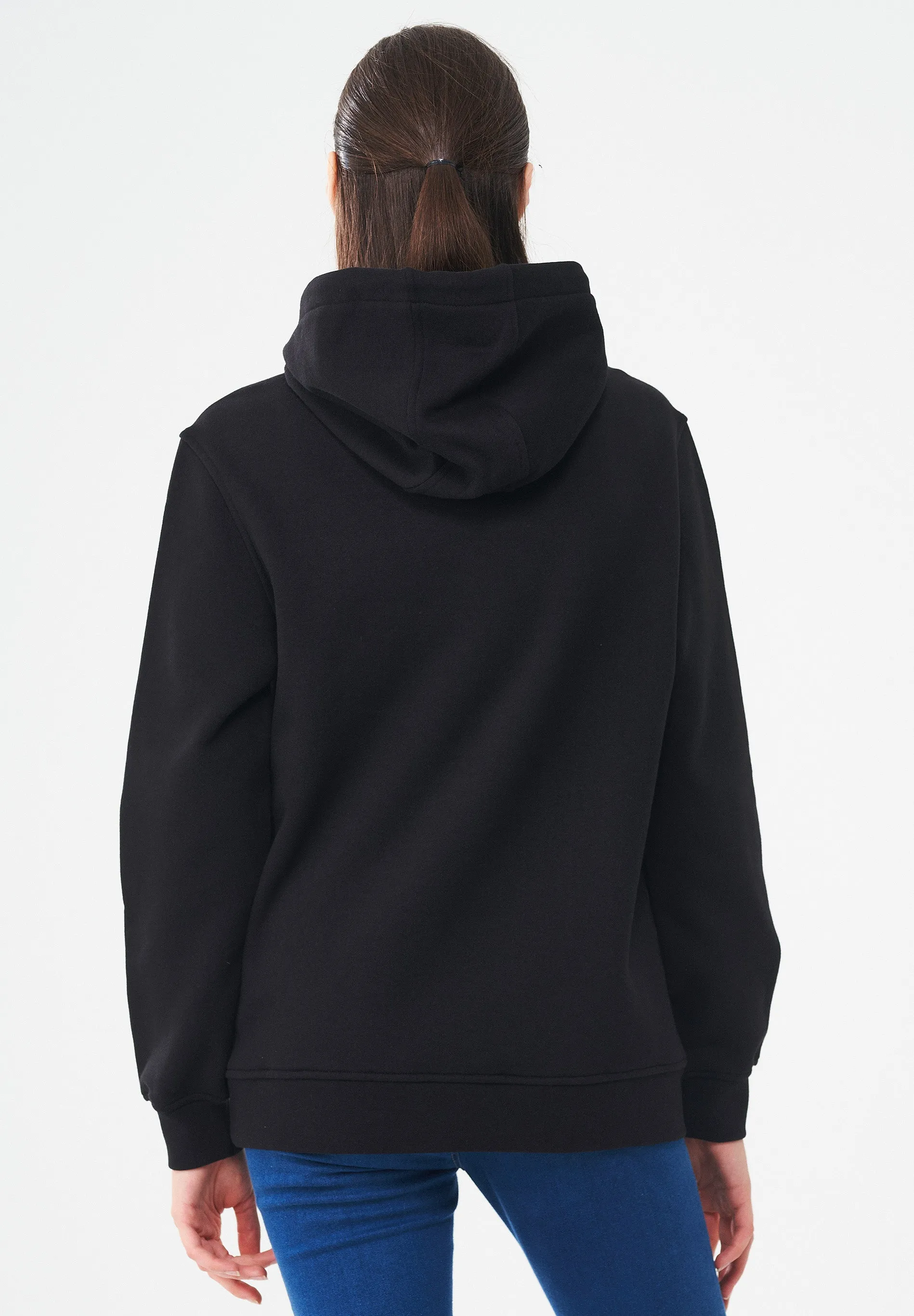 Women's Organic Cotton Hoodie With Kangaroo Pocket Black sold by Ivalo.com product image thumbnail 2