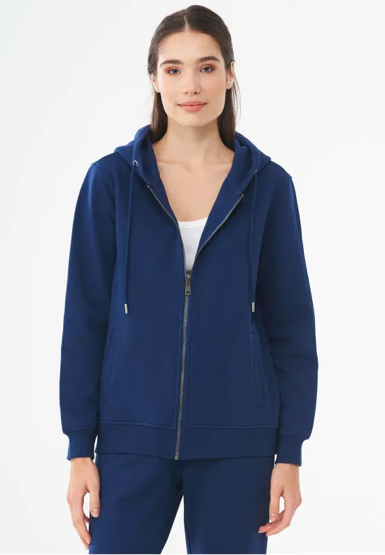 Women's Organic Cotton Zipper Hoodie Navy sold by Ivalo.com