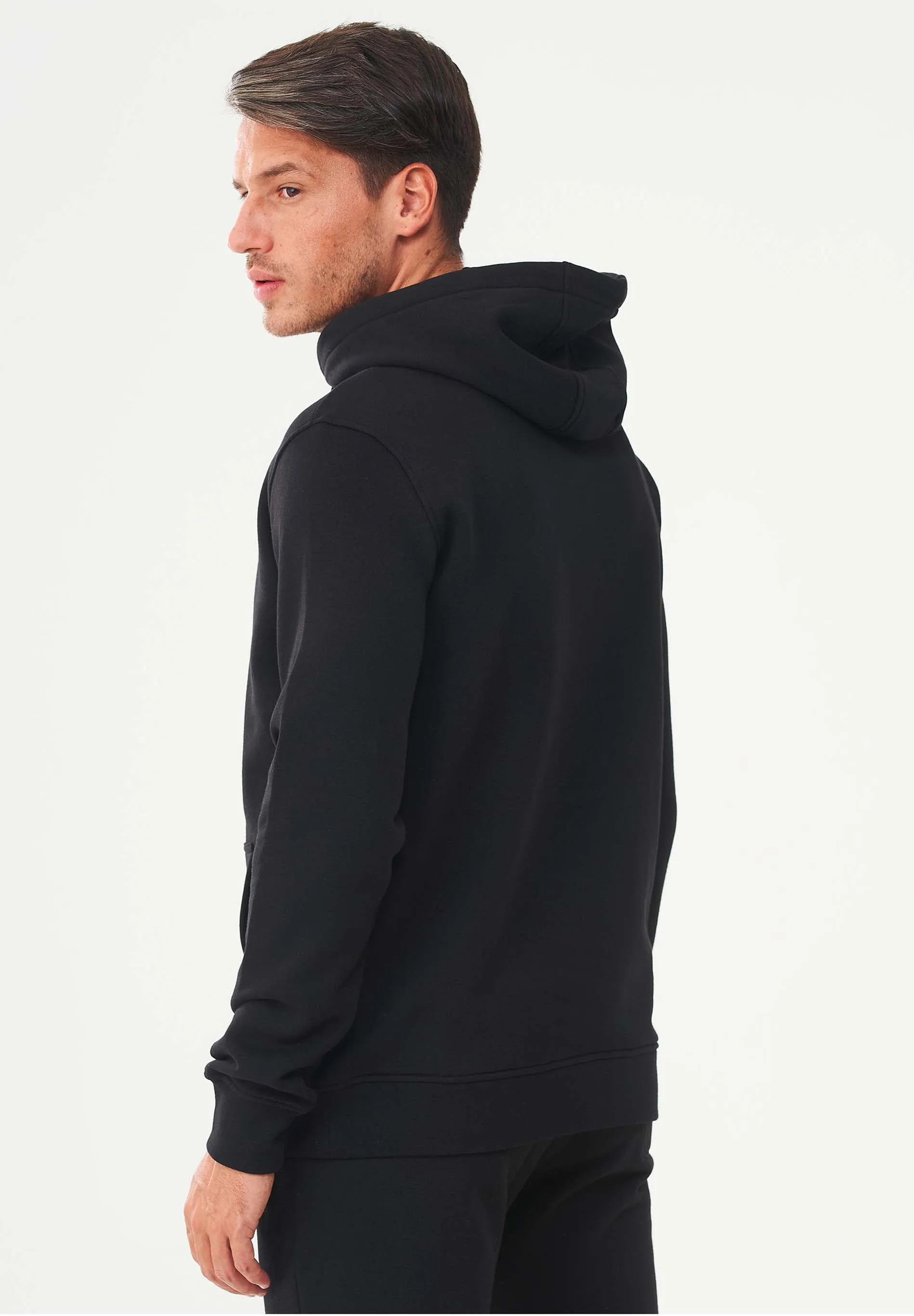 Men's Organic Cotton Hoodie With Kangaroo Pocket Black sold by Ivalo.com product image thumbnail 2