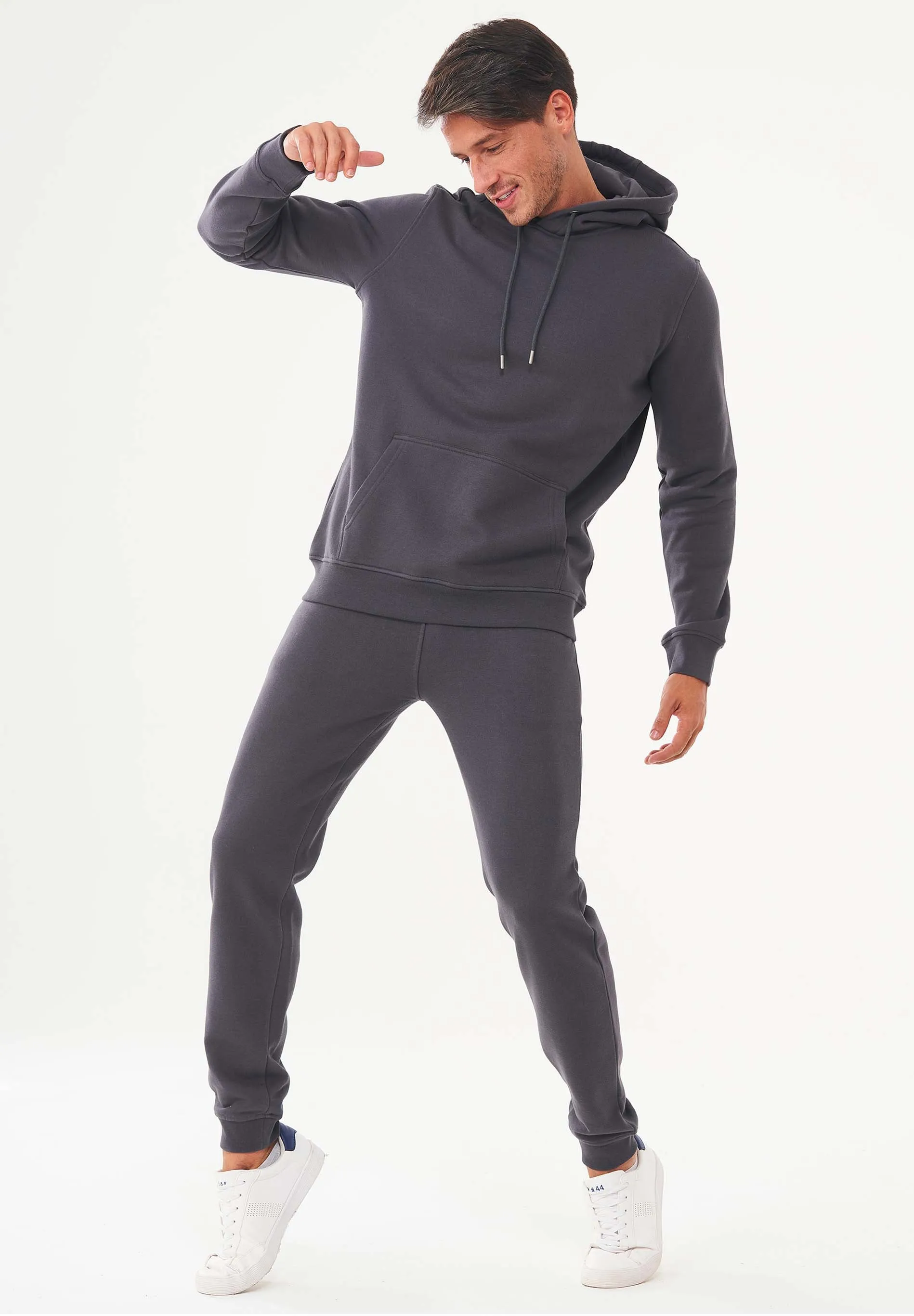 Men's Organic Cotton Hoodie With Kangaroo Pocket Asphalt sold by Ivalo.com product image thumbnail 5