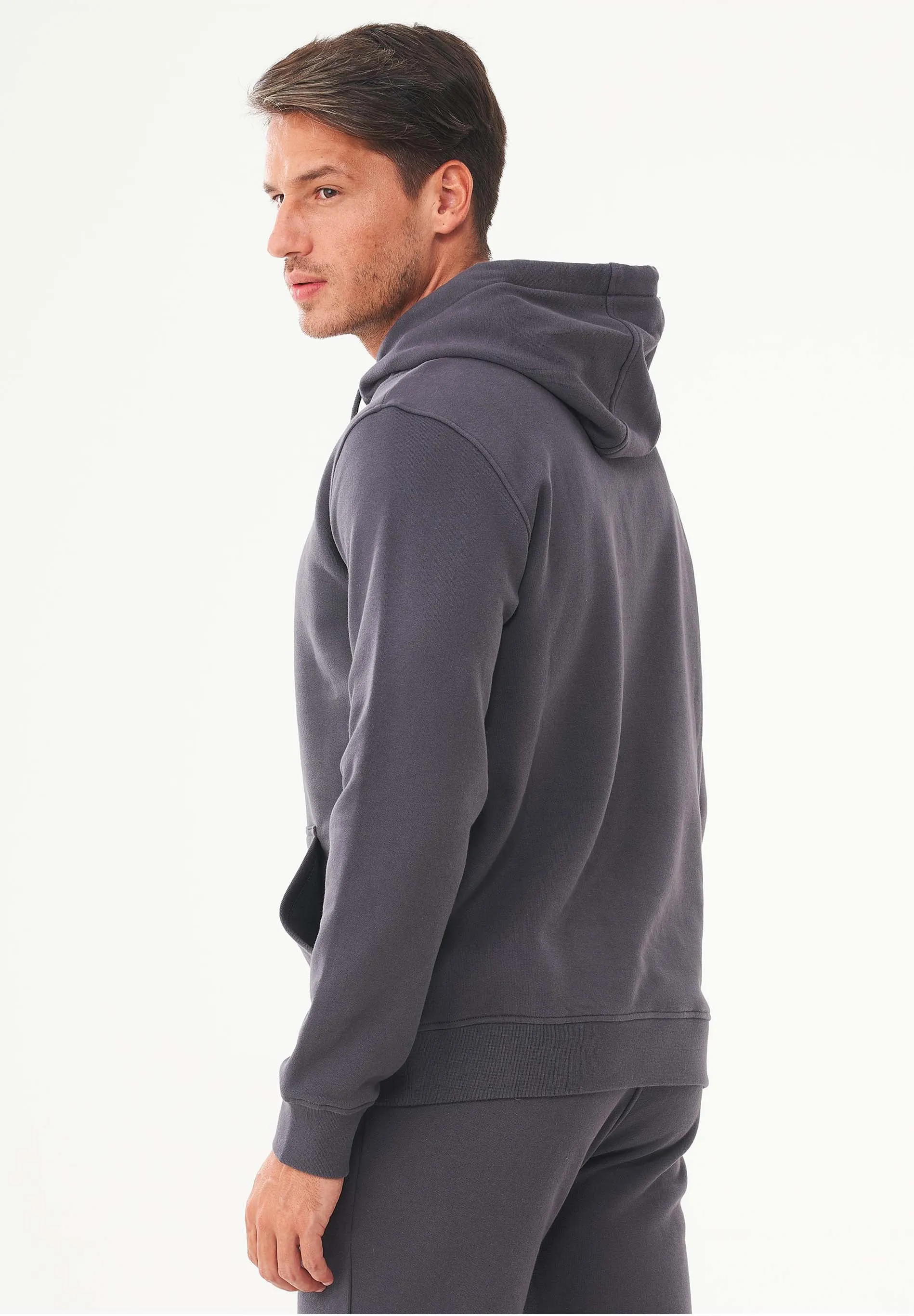 Men's Organic Cotton Hoodie With Kangaroo Pocket Asphalt sold by Ivalo.com product image thumbnail 2