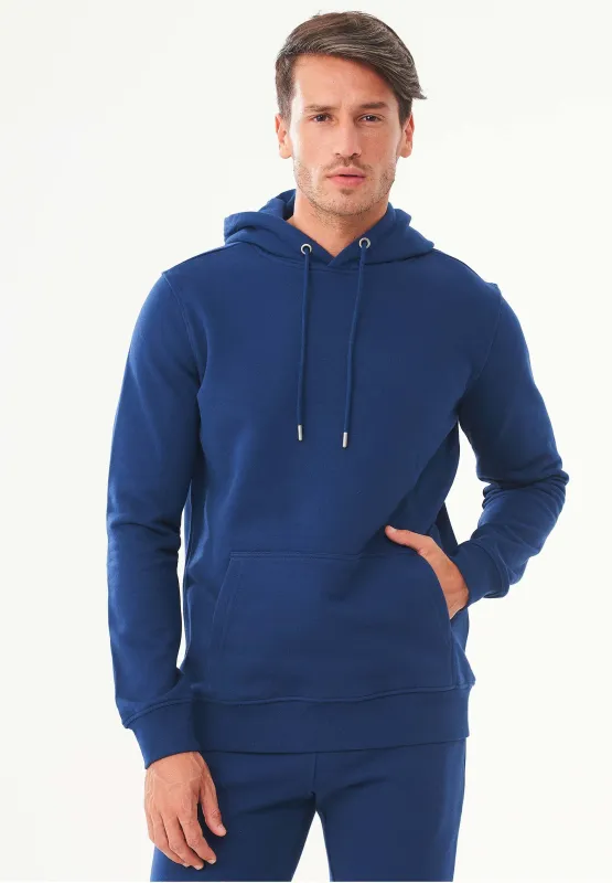 Men's Organic Cotton Hoodie With Kangaroo Pocket Navy sold by Ivalo.com