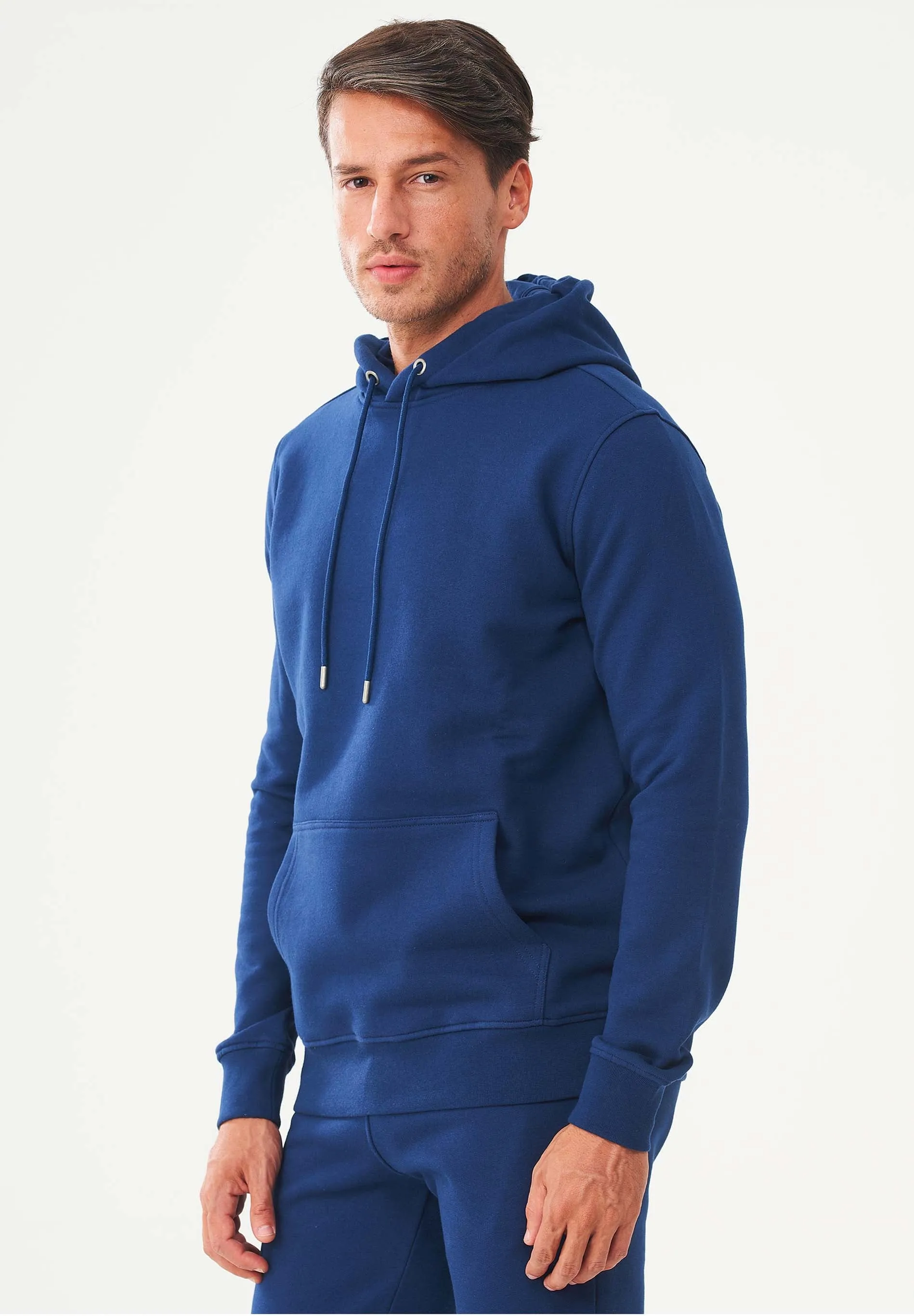 Men's Organic Cotton Hoodie With Kangaroo Pocket Navy sold by Ivalo.com product image thumbnail 5