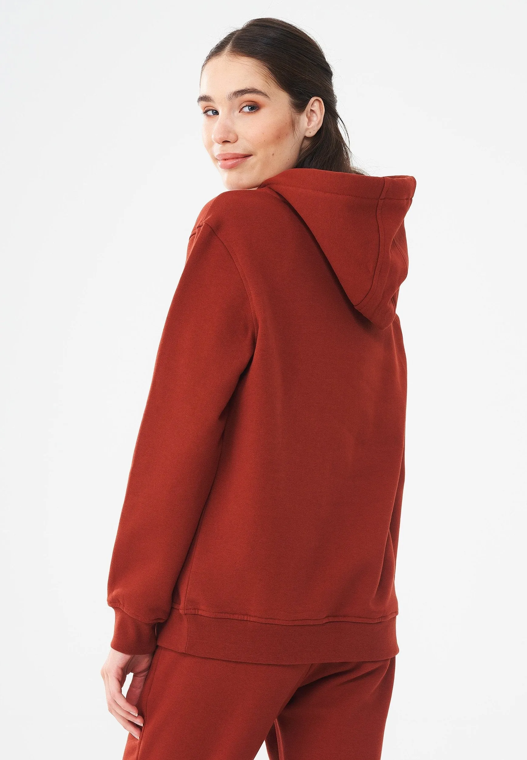 Women's Organic Cotton Hoodie With Kangaroo Pocket Ginger sold by Ivalo.com product image thumbnail 2