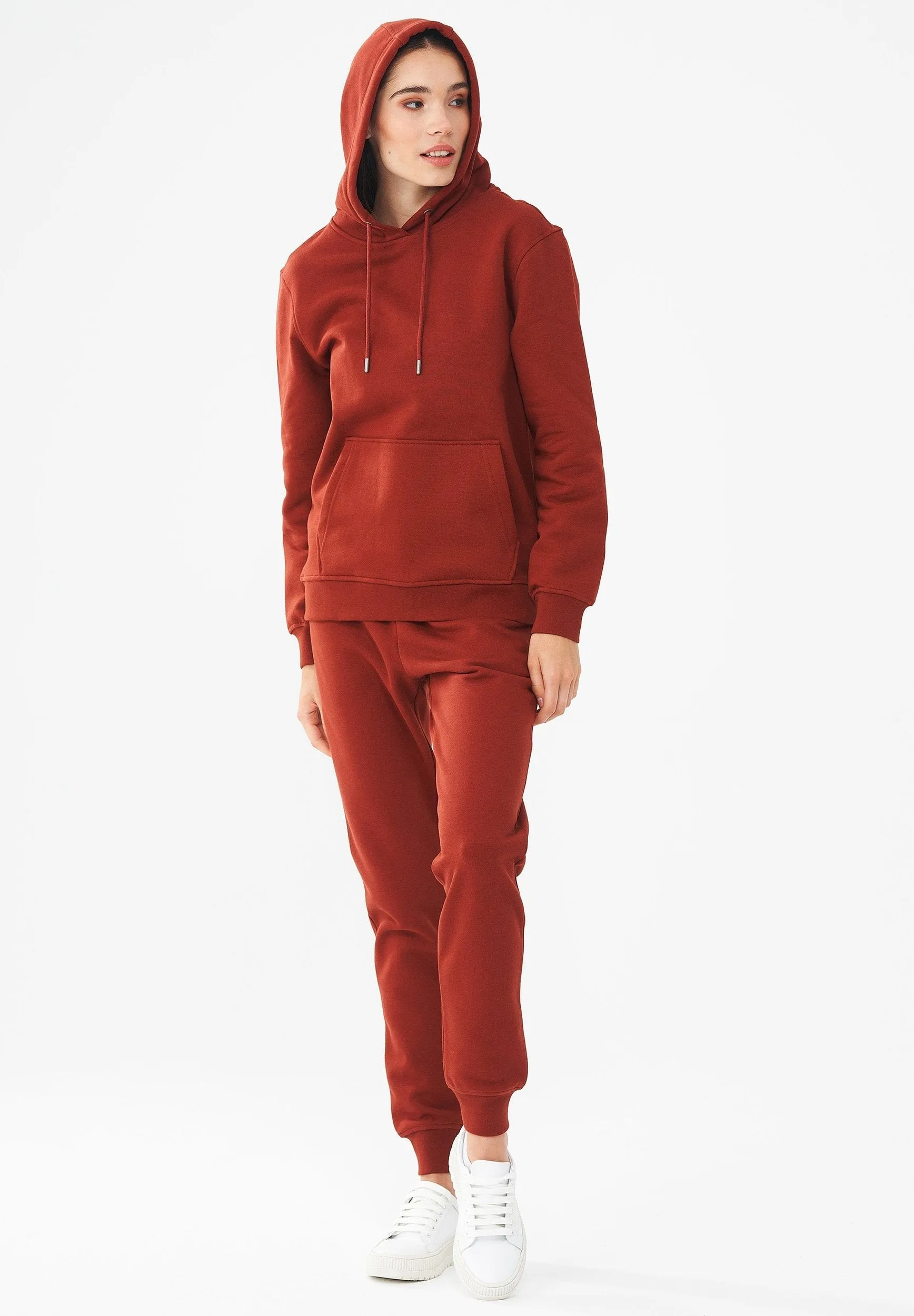 Women's Organic Cotton Hoodie With Kangaroo Pocket Ginger sold by Ivalo.com product image thumbnail 3