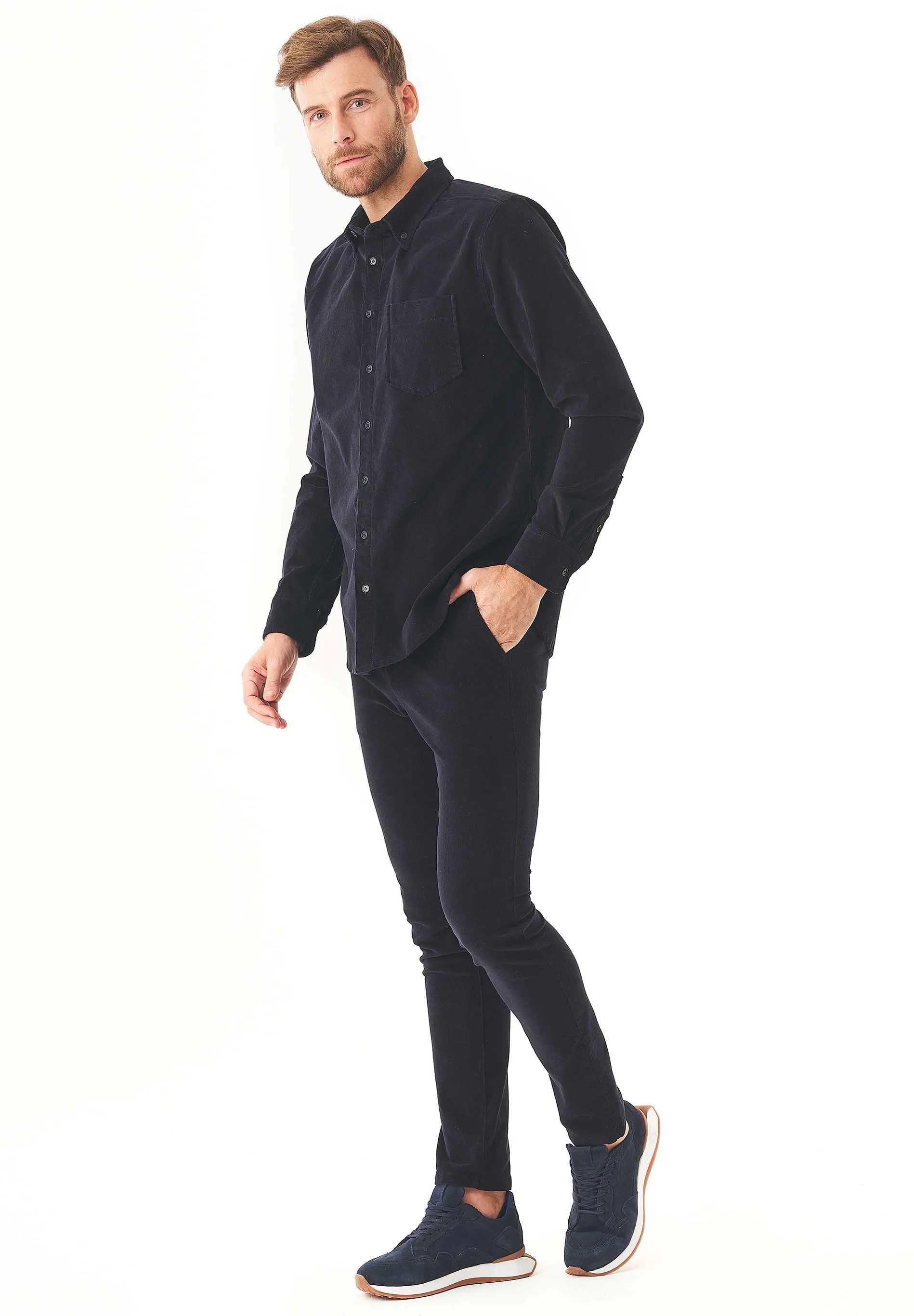 Men's Regular Fit Corduroy Trousers Dark Navy sold by Ivalo.com product image thumbnail 2