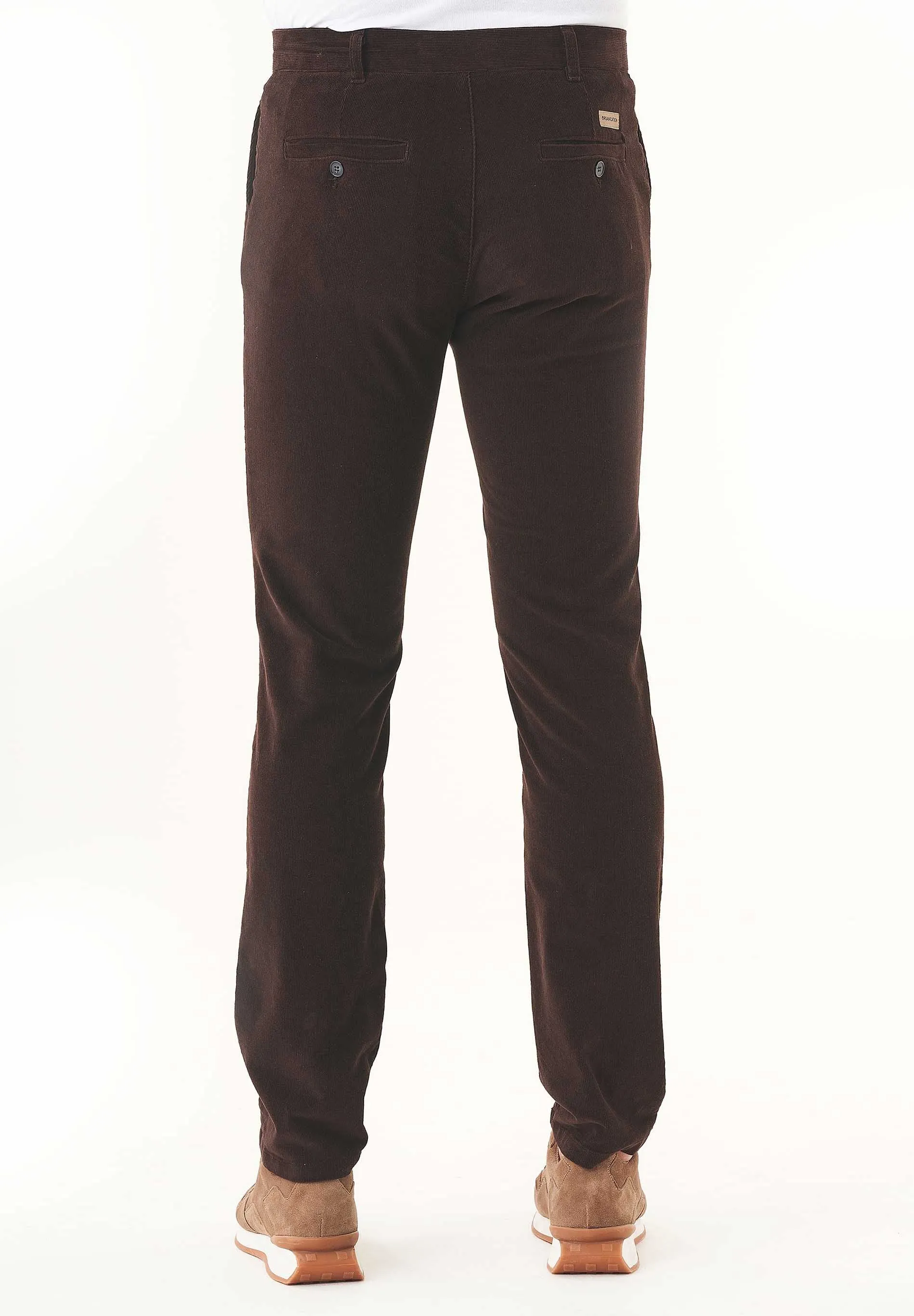 Men's Regular Fit Corduroy Trousers Espresso sold by Ivalo.com product image thumbnail 4