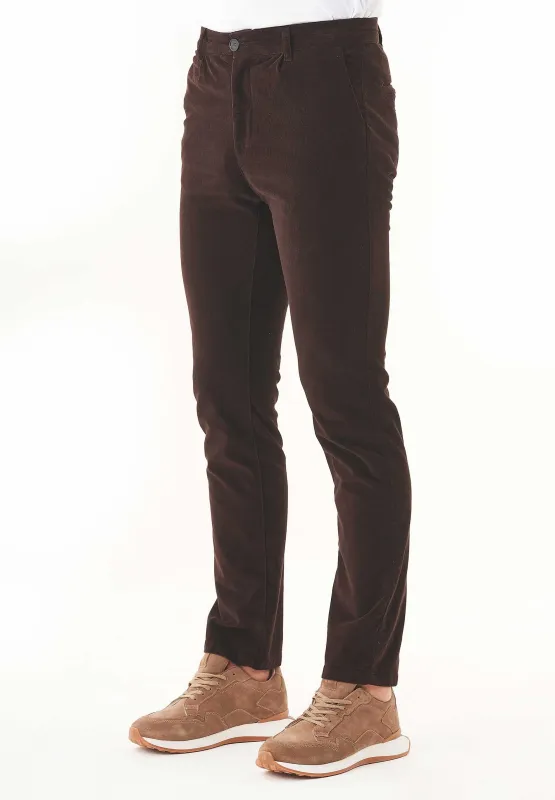 Men's Regular Fit Corduroy Trousers Espresso sold by Ivalo.com