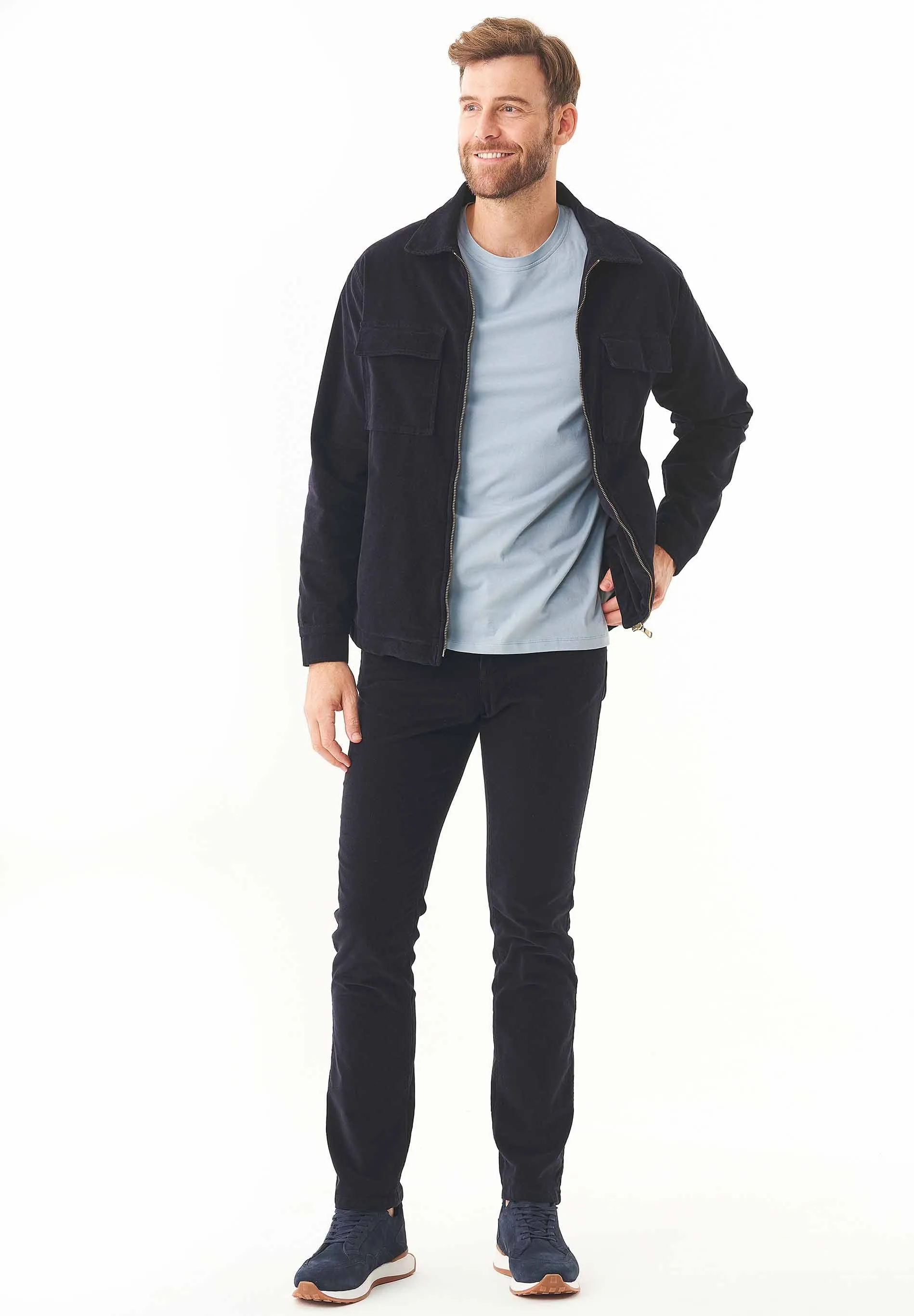 Men's Slim Fit Corduroy Trousers Dark Navy sold by Ivalo.com product image thumbnail 2