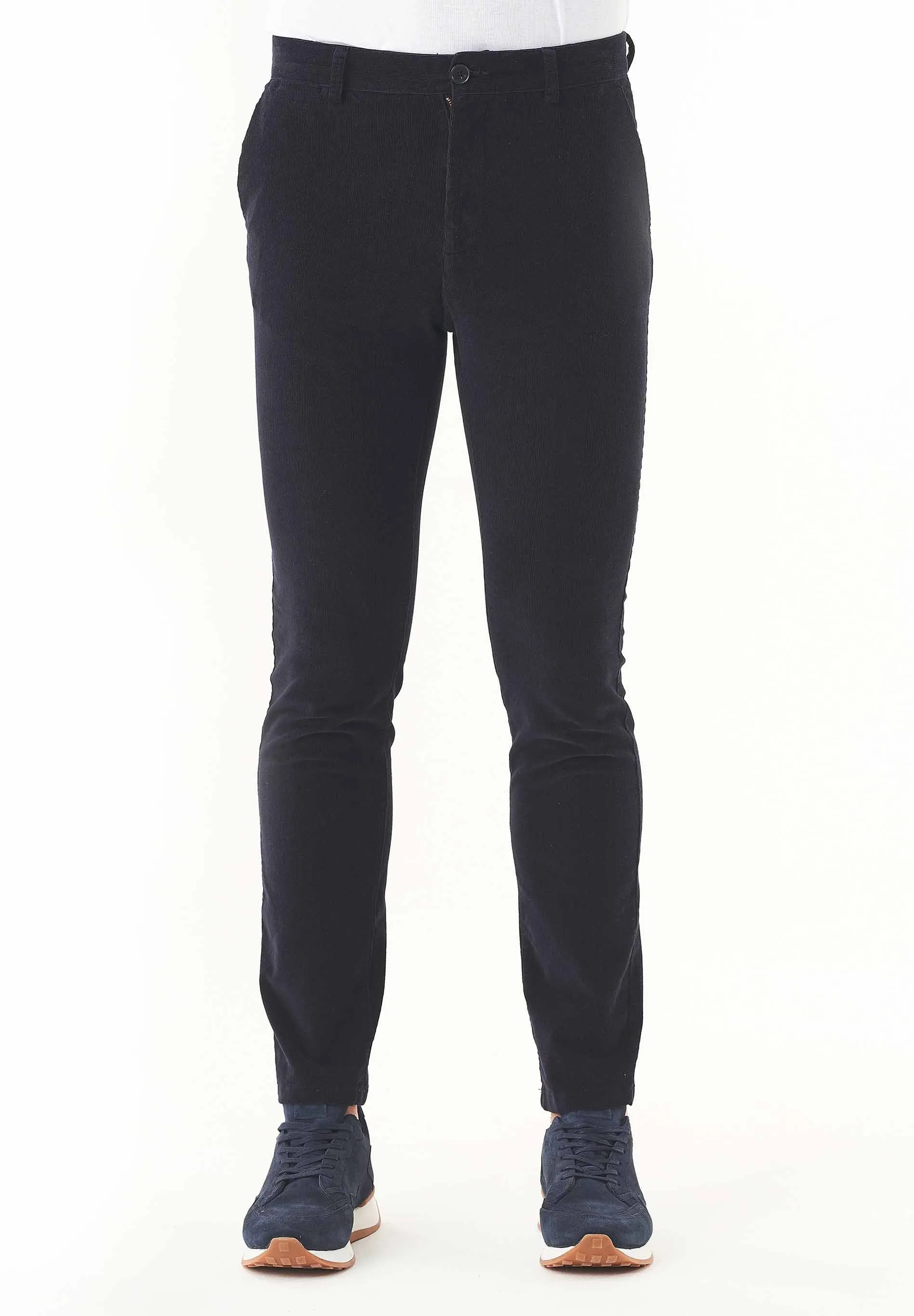 Men's Slim Fit Corduroy Trousers Dark Navy sold by Ivalo.com product image thumbnail 3