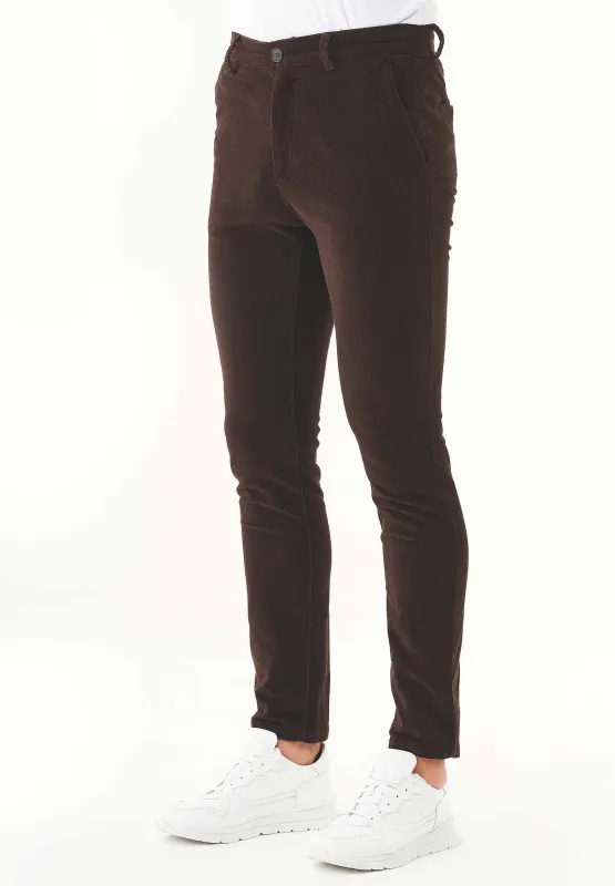 Men's Slim Fit Corduroy Trousers Espresso sold by Ivalo.com