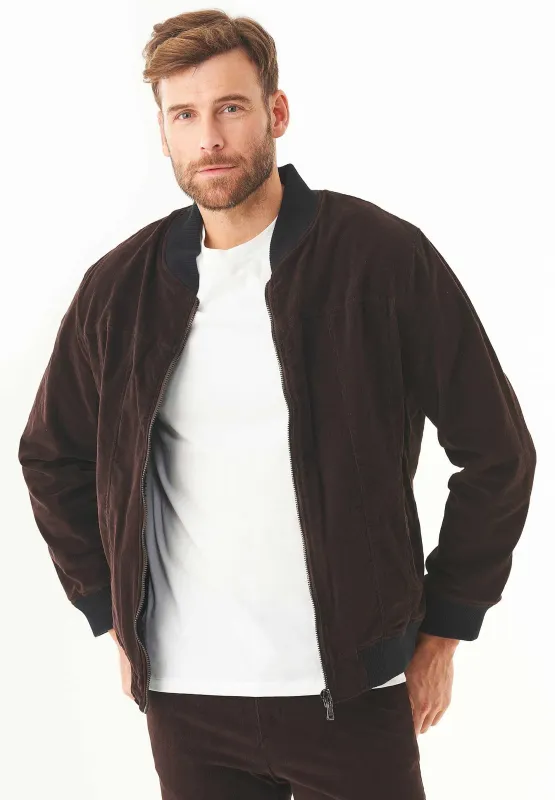 Men's Corduroy Bomber Jacket Espresso sold by Ivalo.com