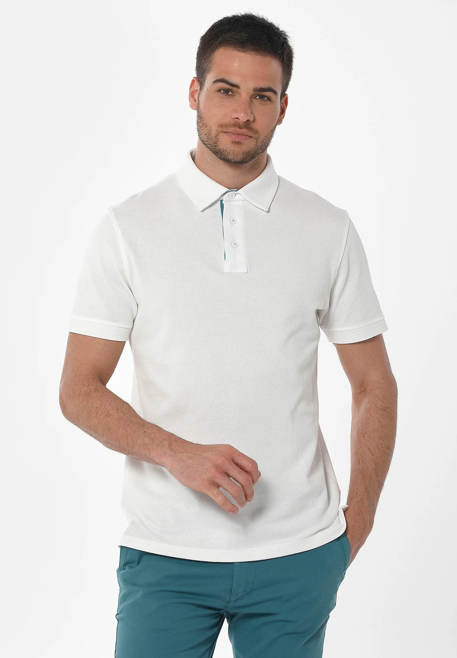 Men's Pique Polo T-Shirt Off White sold by Ivalo.com