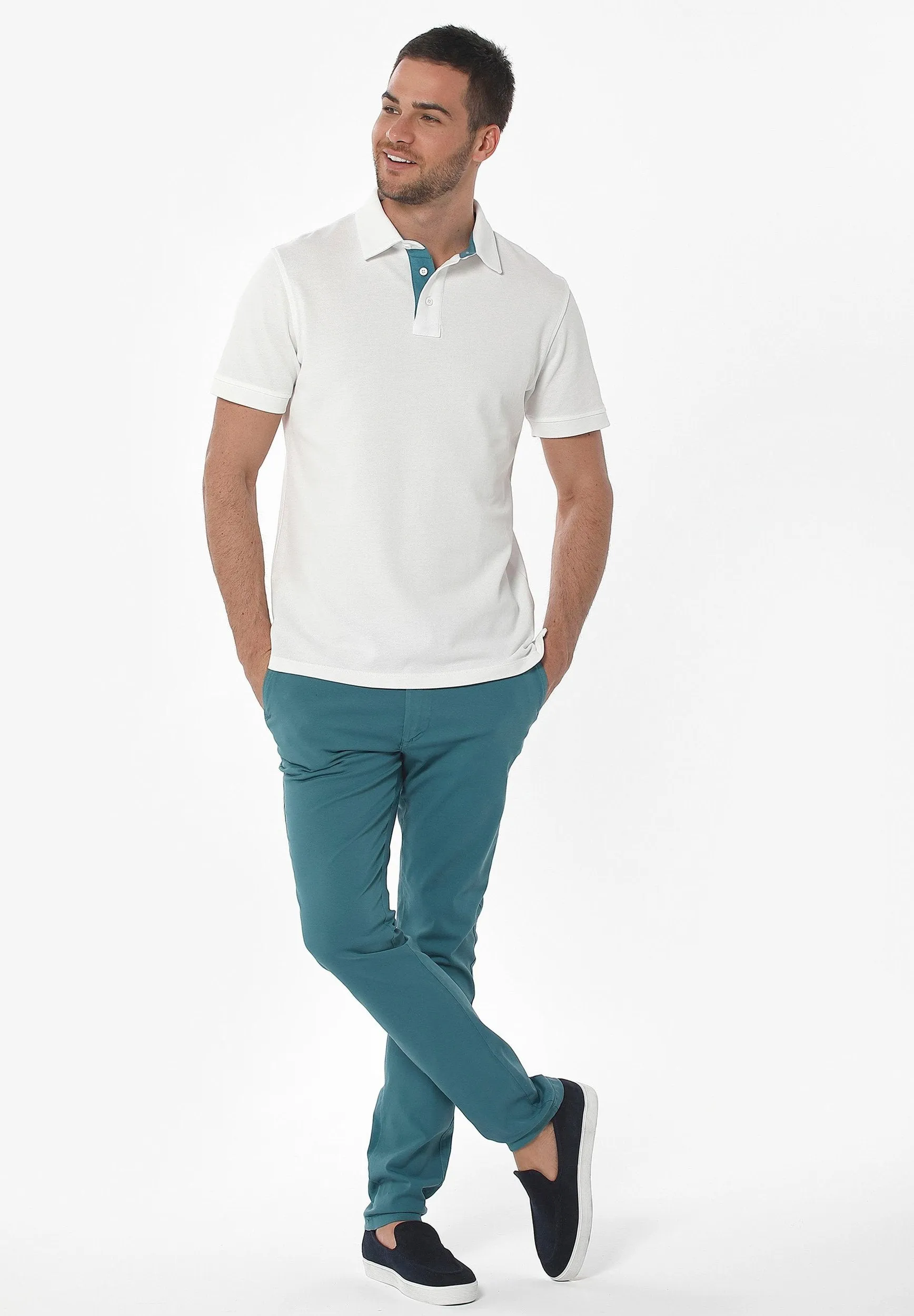 Men's Pique Polo T-Shirt Off White sold by Ivalo.com product image thumbnail 3