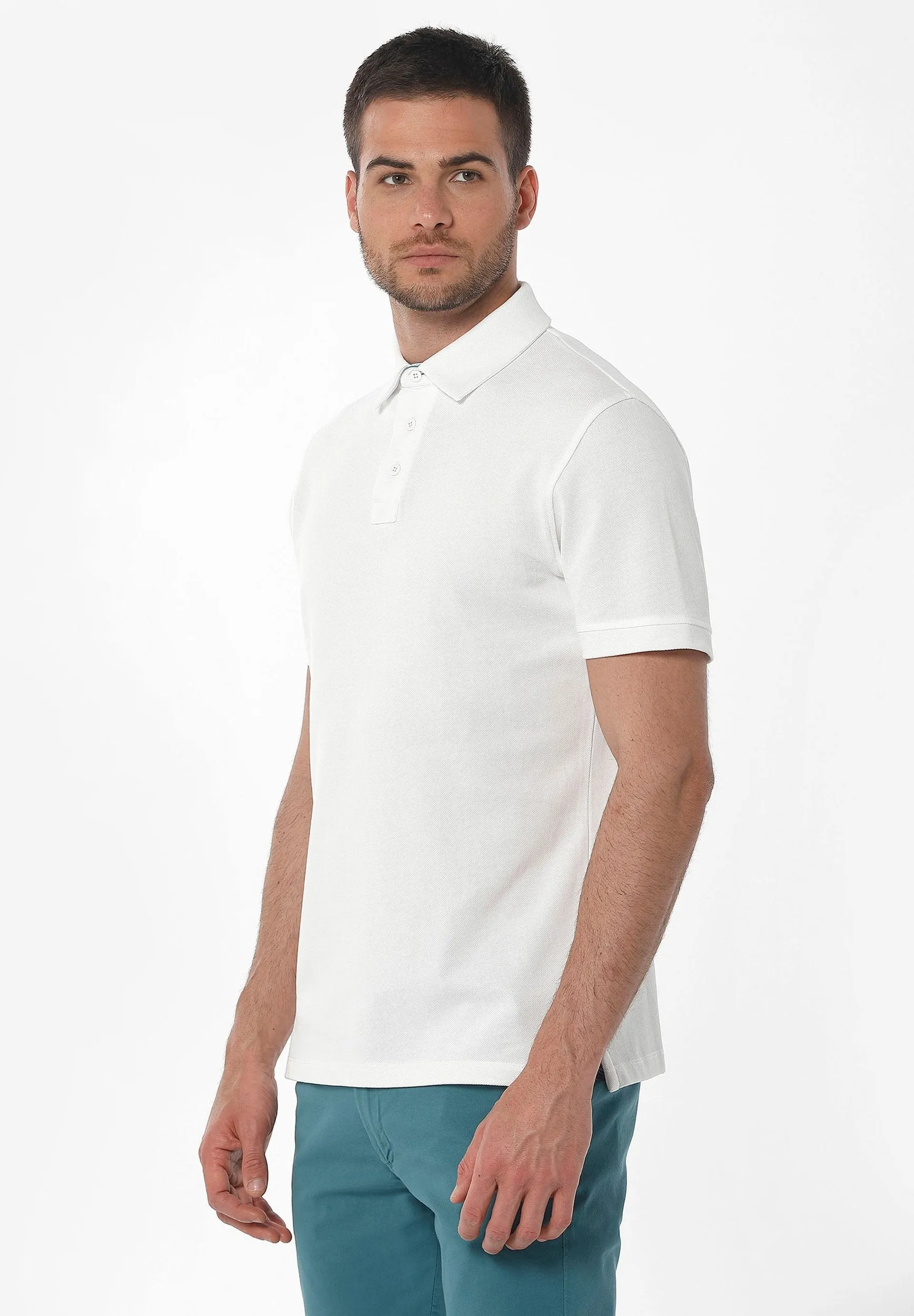 Men's Pique Polo T-Shirt Off White sold by Ivalo.com product image thumbnail 4