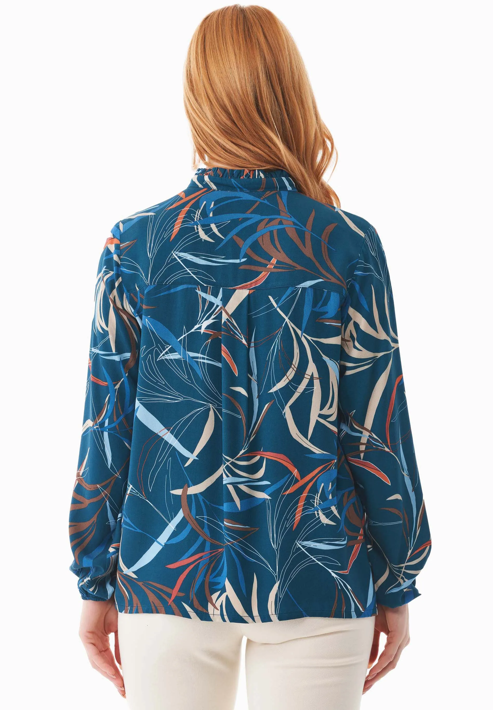 Women's Ruffle Collar Viscose Blouse Winter Leaves sold by Ivalo.com product image thumbnail 2