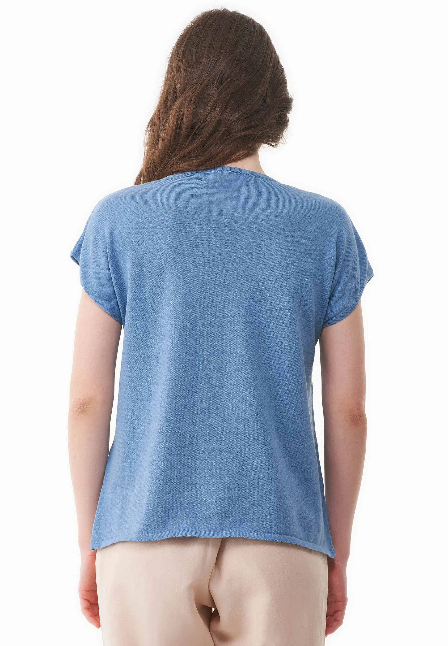 Women's Knit V-Neck T-Shirt Coronet Blue sold by Ivalo.com product image thumbnail 2