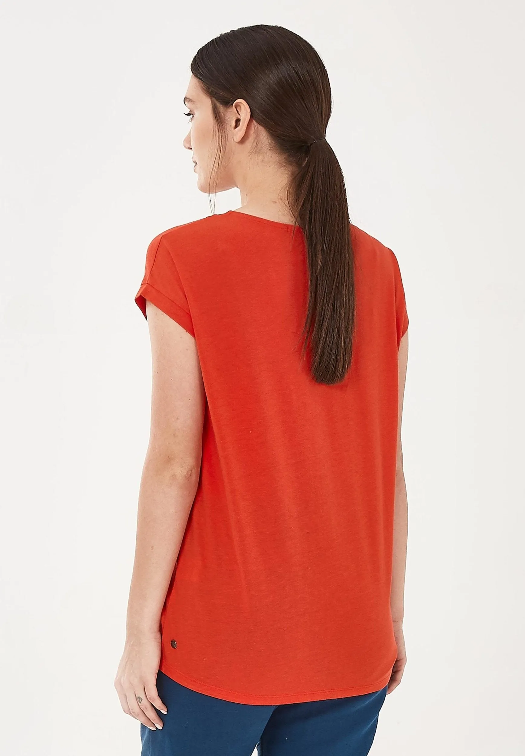 Women's Lyocell Blend V-Neck T-Shirt Red sold by Ivalo.com product image thumbnail 2