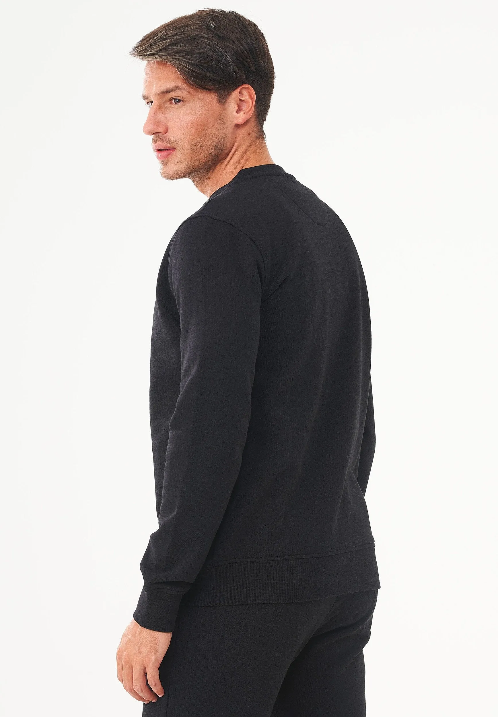 Men's Organic Cotton Fleece Sweatshirt Black sold by Ivalo.com product image thumbnail 2