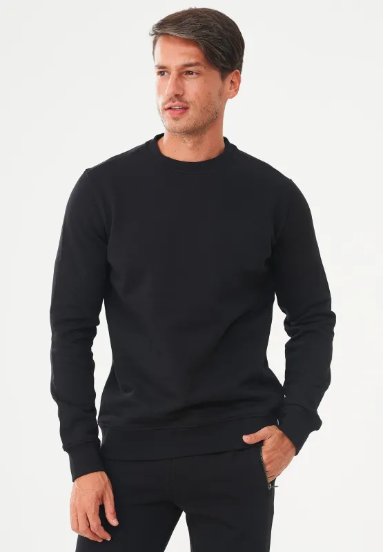 Men's Organic Cotton Fleece Sweatshirt Black sold by Ivalo.com