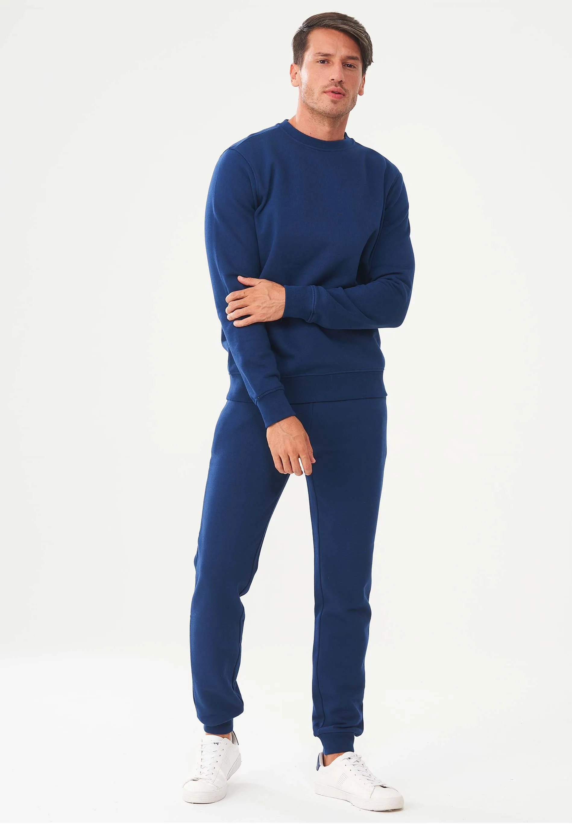 Men's Organic Cotton Fleece Sweatpants Navy sold by Ivalo.com product image thumbnail 2